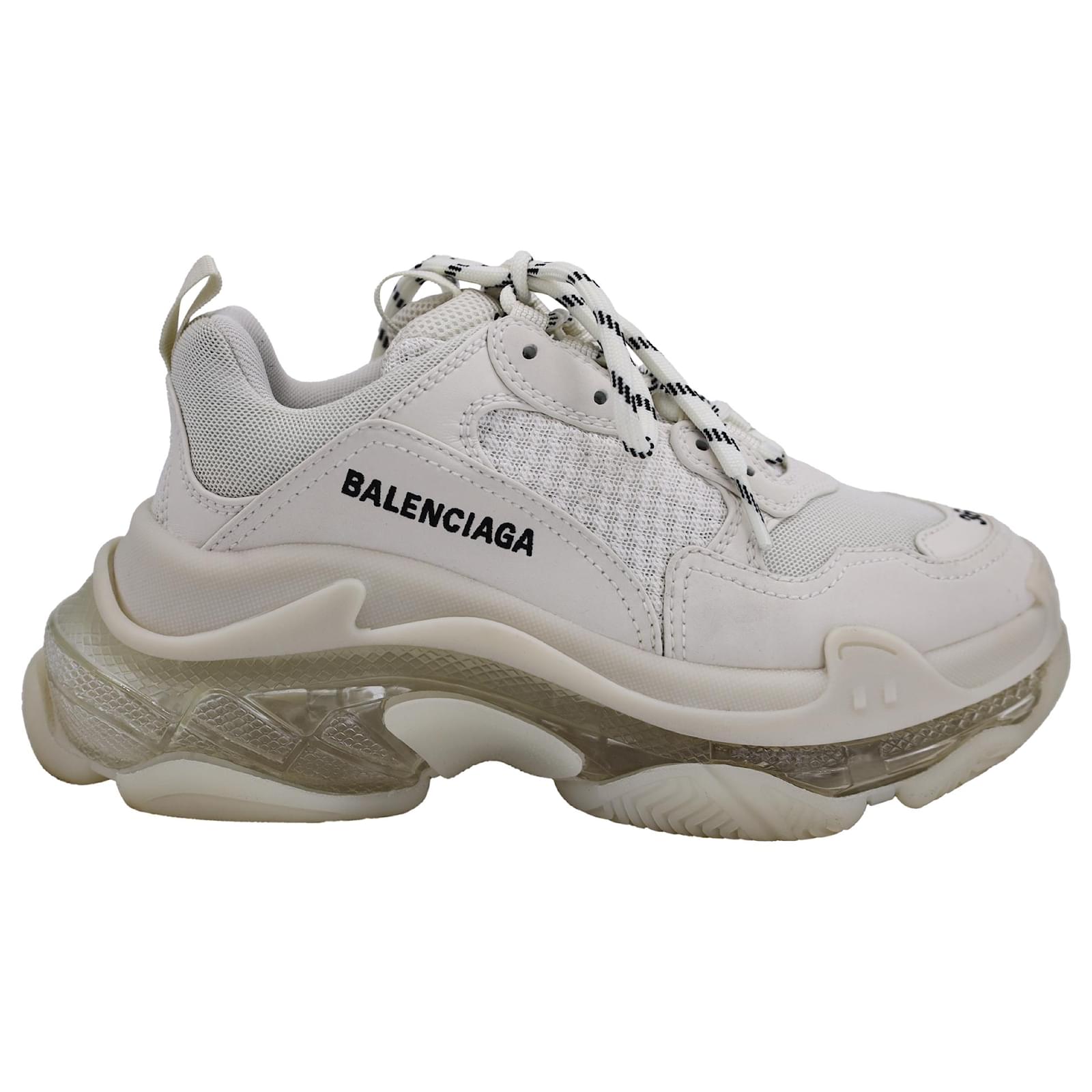 Everyday Baskets Triple S a semelle transparente Balenciaga en polyester blanc Ecru ref.1559854 Joli Closet