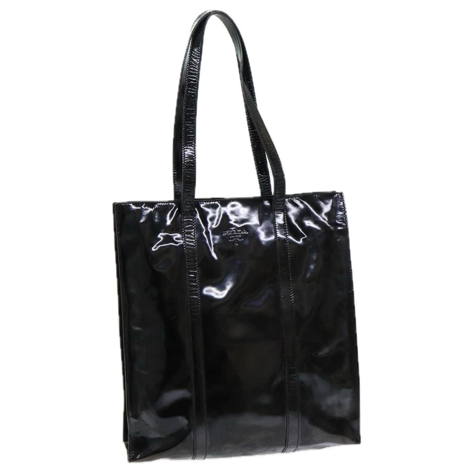 PRADA Tote Bag Enamel Black Auth bs16445 ref.JC1560557 (Sold 