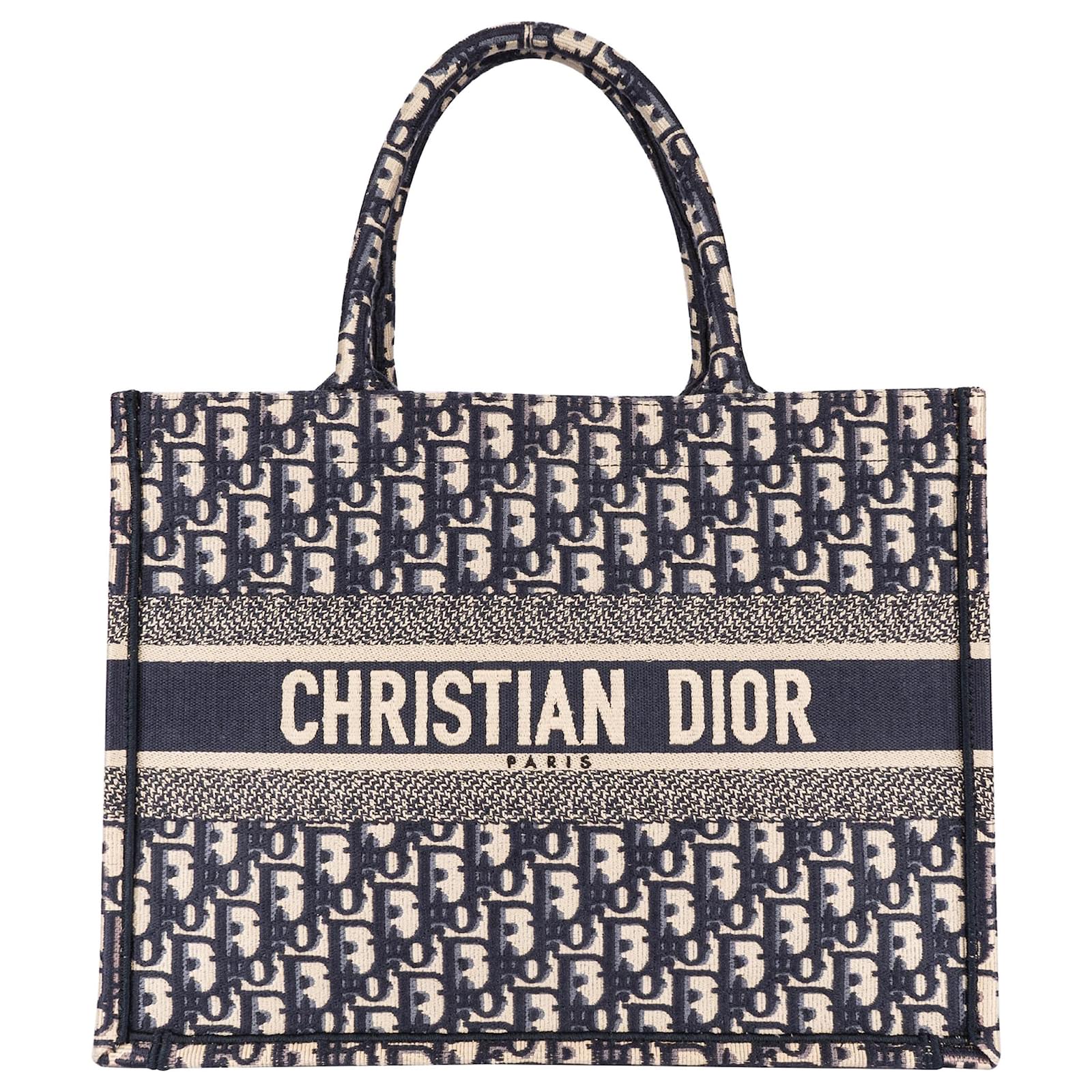 Christian Dior Book Tote Monogram Shopper Bag Blue Cloth ref.1561230 Joli Closet