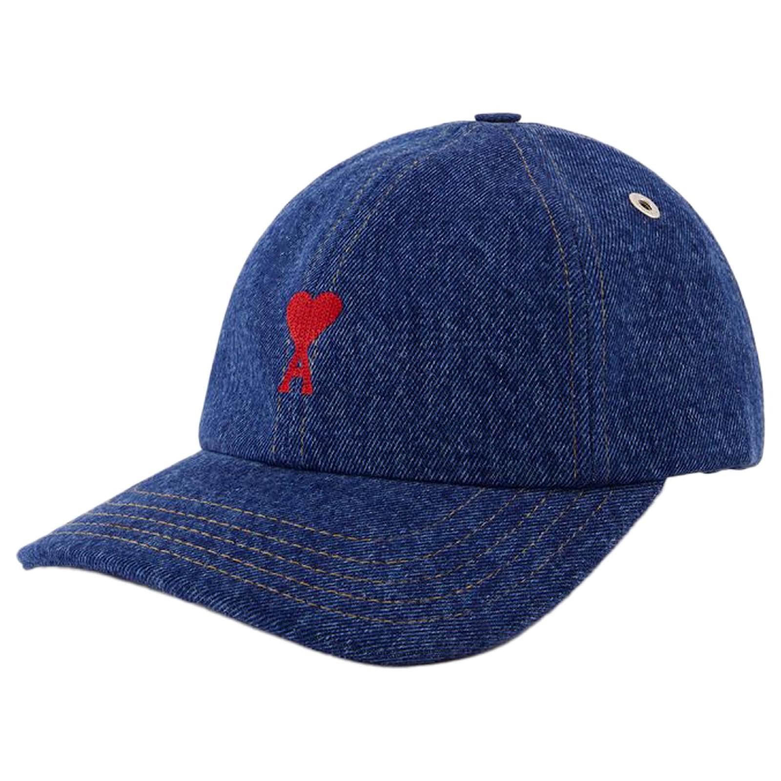 豪発！残りわずか【セール】AMI PARIS Red ADC Cap AMI Paris Red ADC Embroidery Denim Cap Bleach Indigo | Cultizm