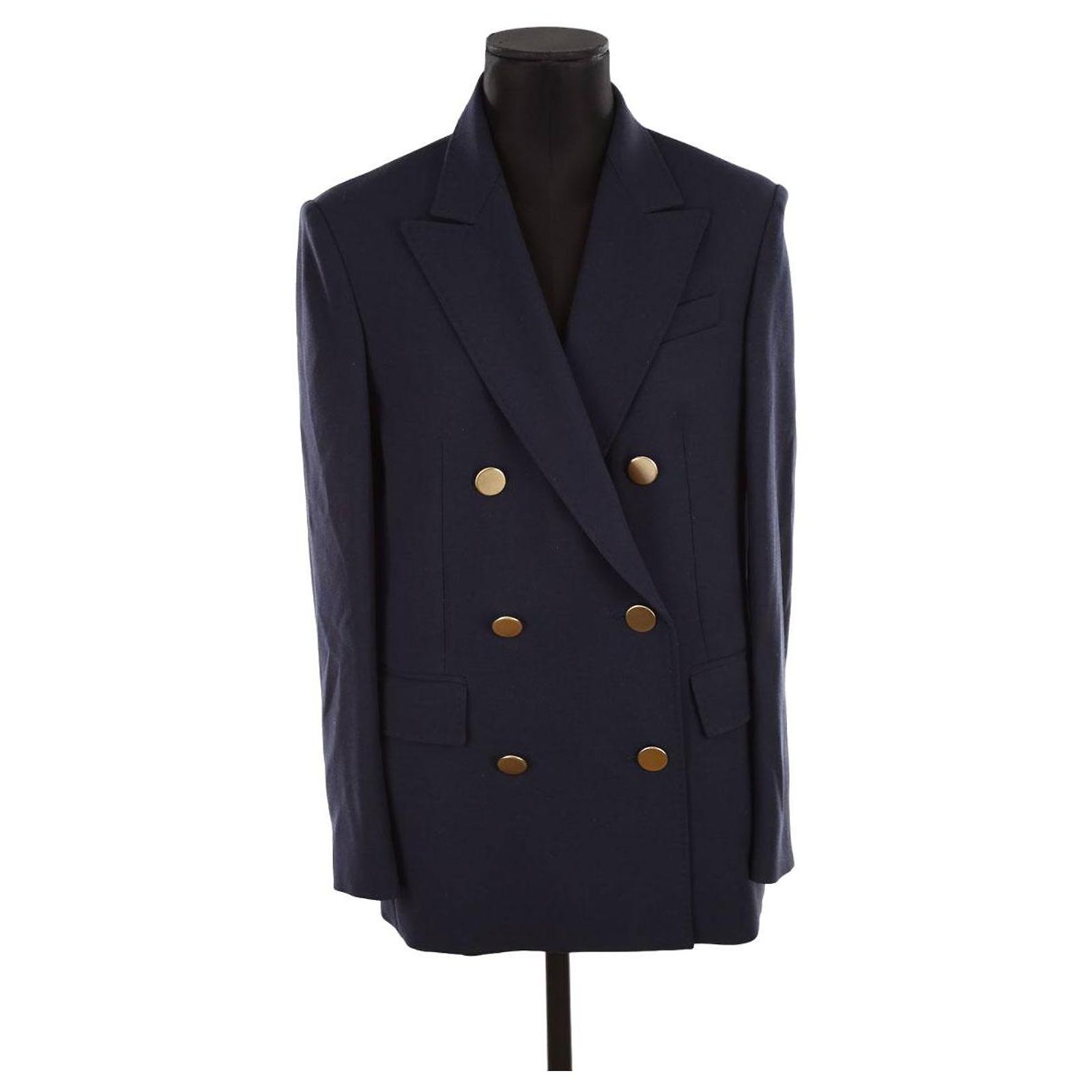 Blazer En Laine Max Mara Taille L Pour Femme - Gris - Occasion En Parfait État