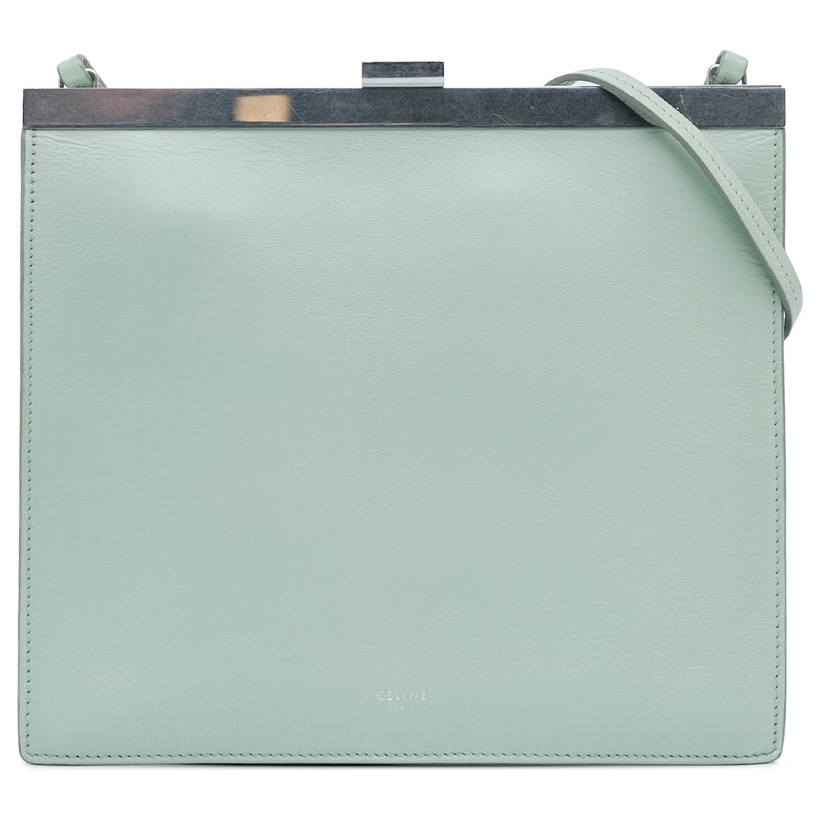 Celine Green Celine Mini Clasp Bag Leather ref.1562633 Joli Closet