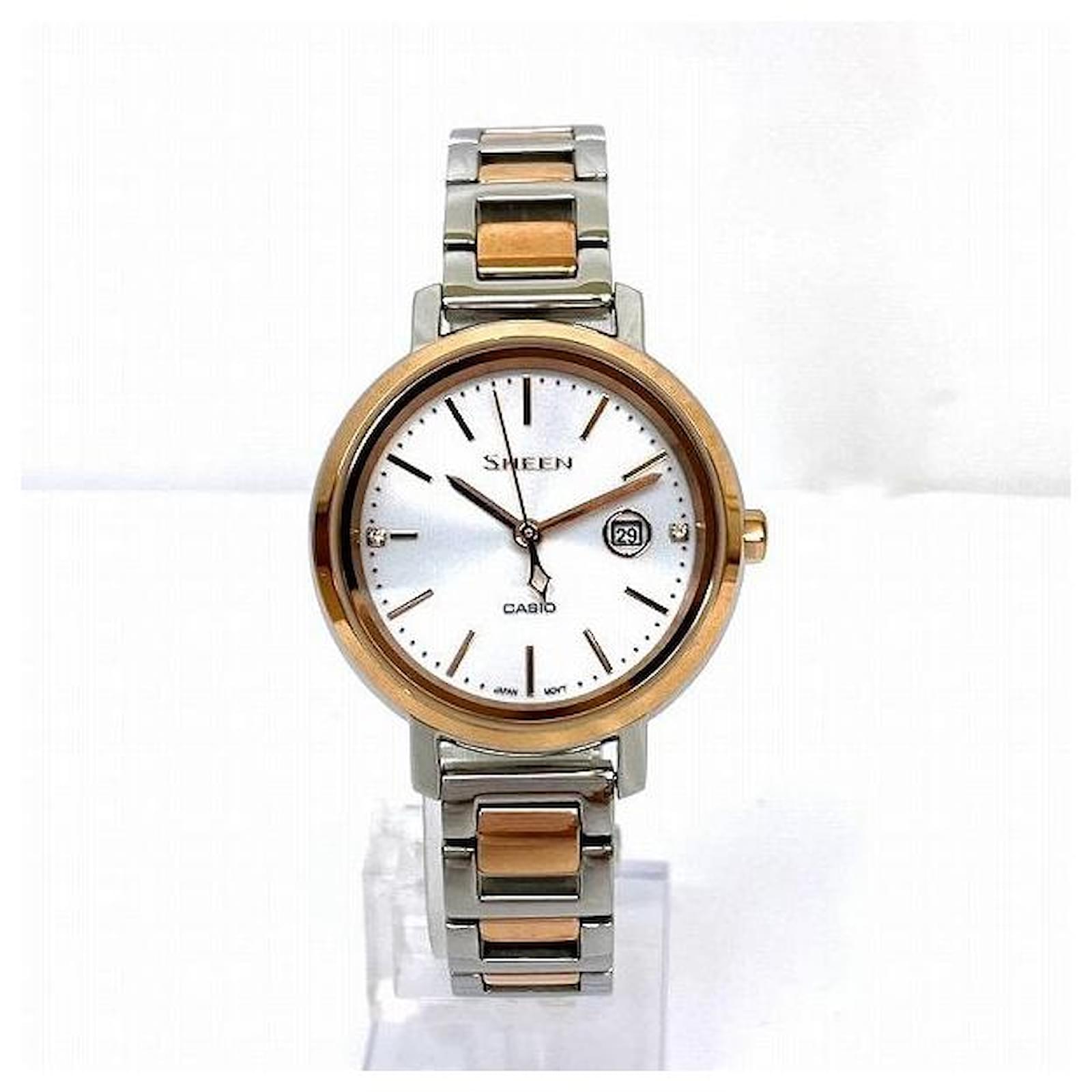 Autre Marque Casio SHEEN SHS-4525 Solar-Uhr für Damen Silber