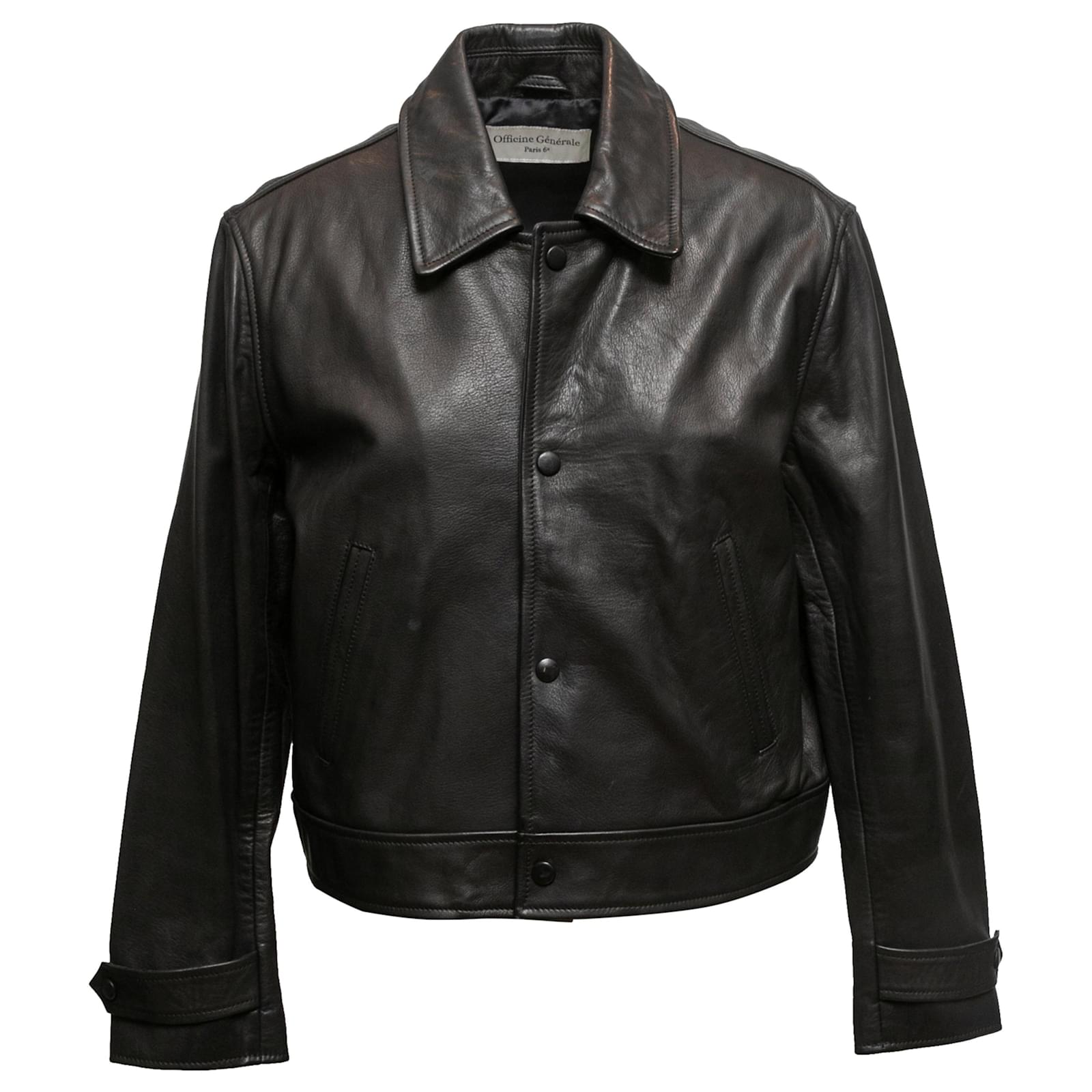 Autre Marque Black Officine Generale Leather Jacket Size US