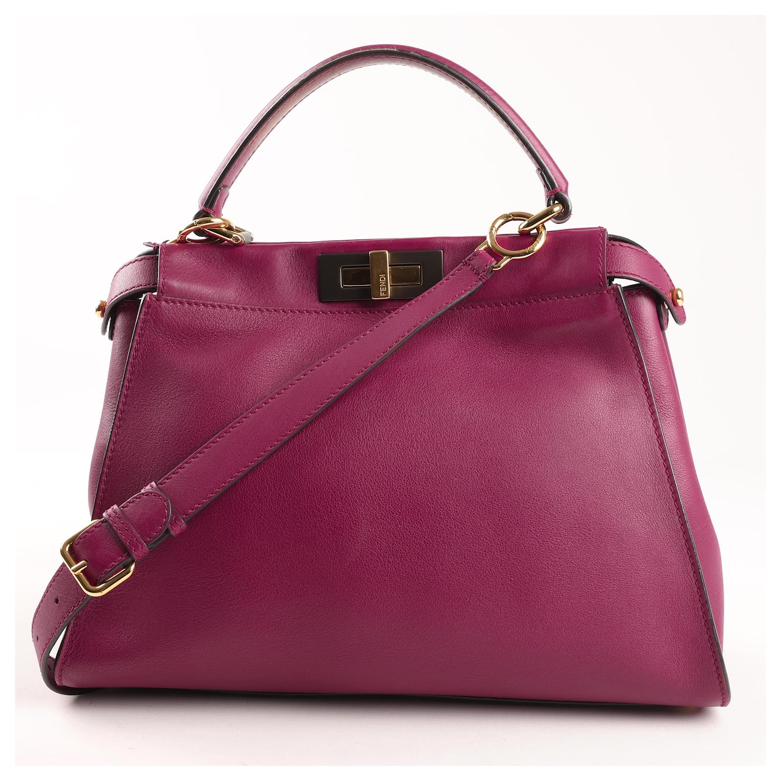 Fendi Peekaboo Regular Leather 2way Handbag in Purple ref.1568924 Joli Closet