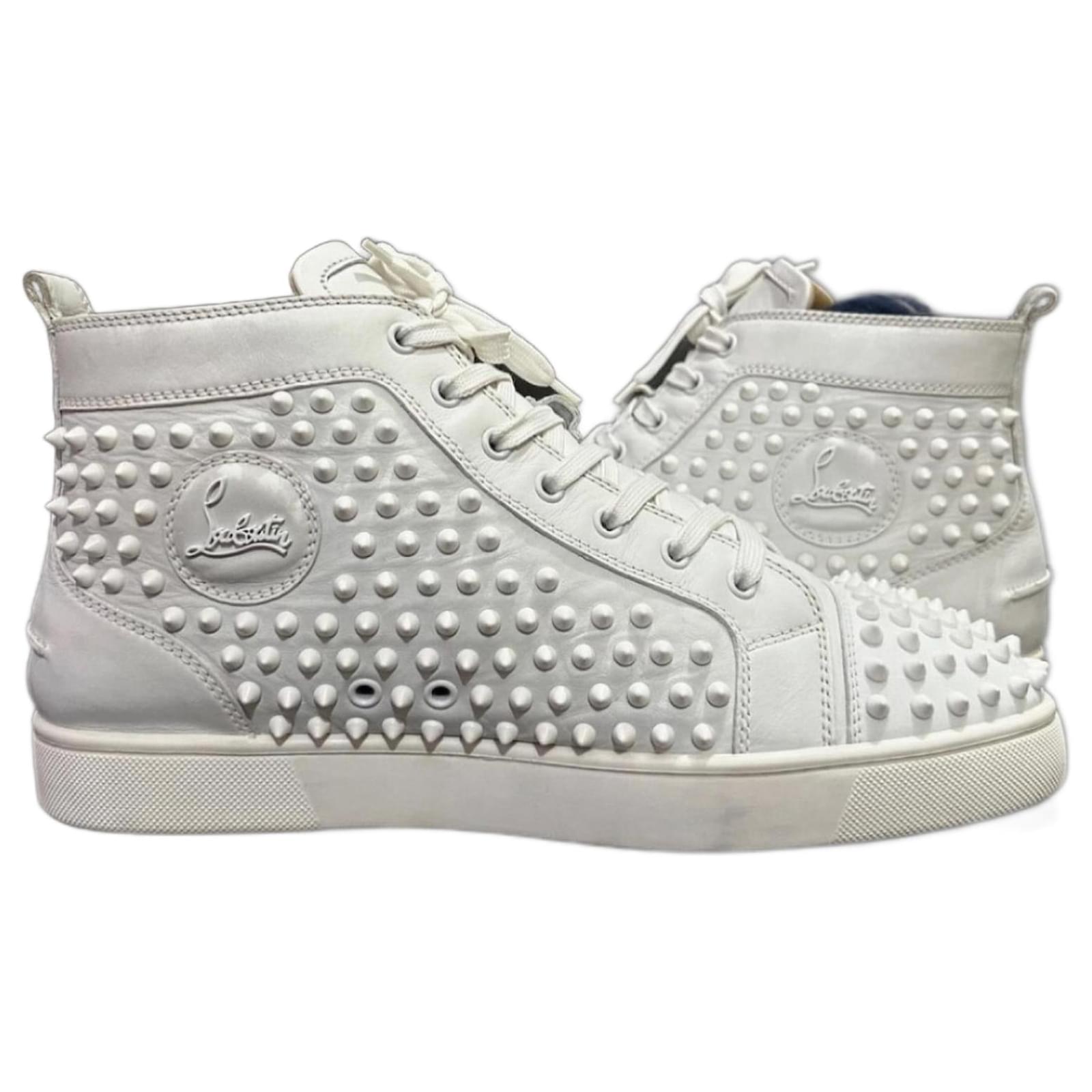 Christian Louboutin ホワイト ハイカットスニーカー　41 Louis - High-top sneakers - Calf leather - White - Men - Christian