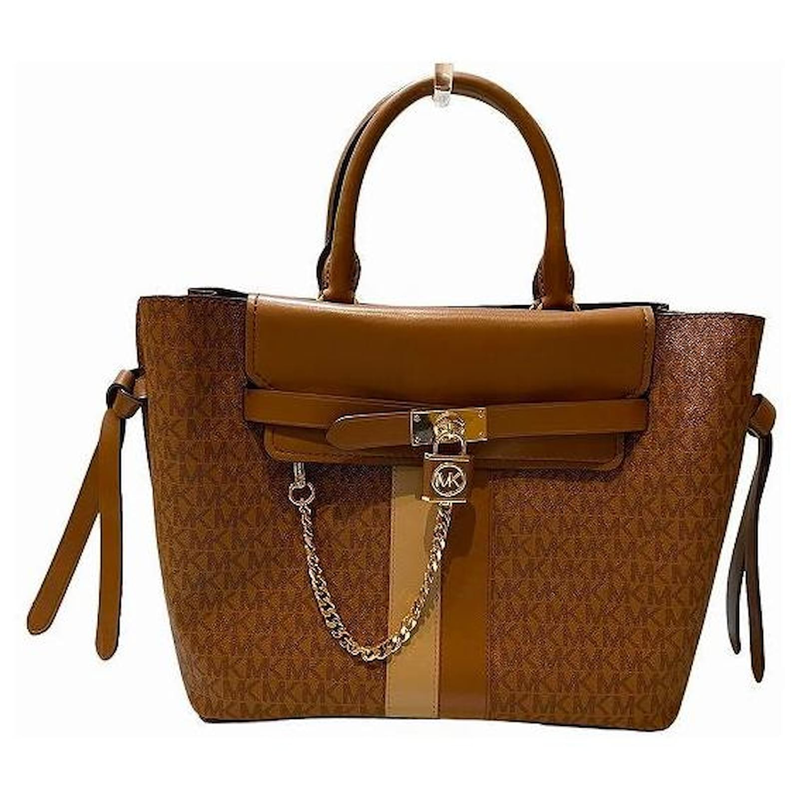 Autre Marque Michael Kors MK Signature Belted Satchel Large Handbag ref.1570462 Joli Closet