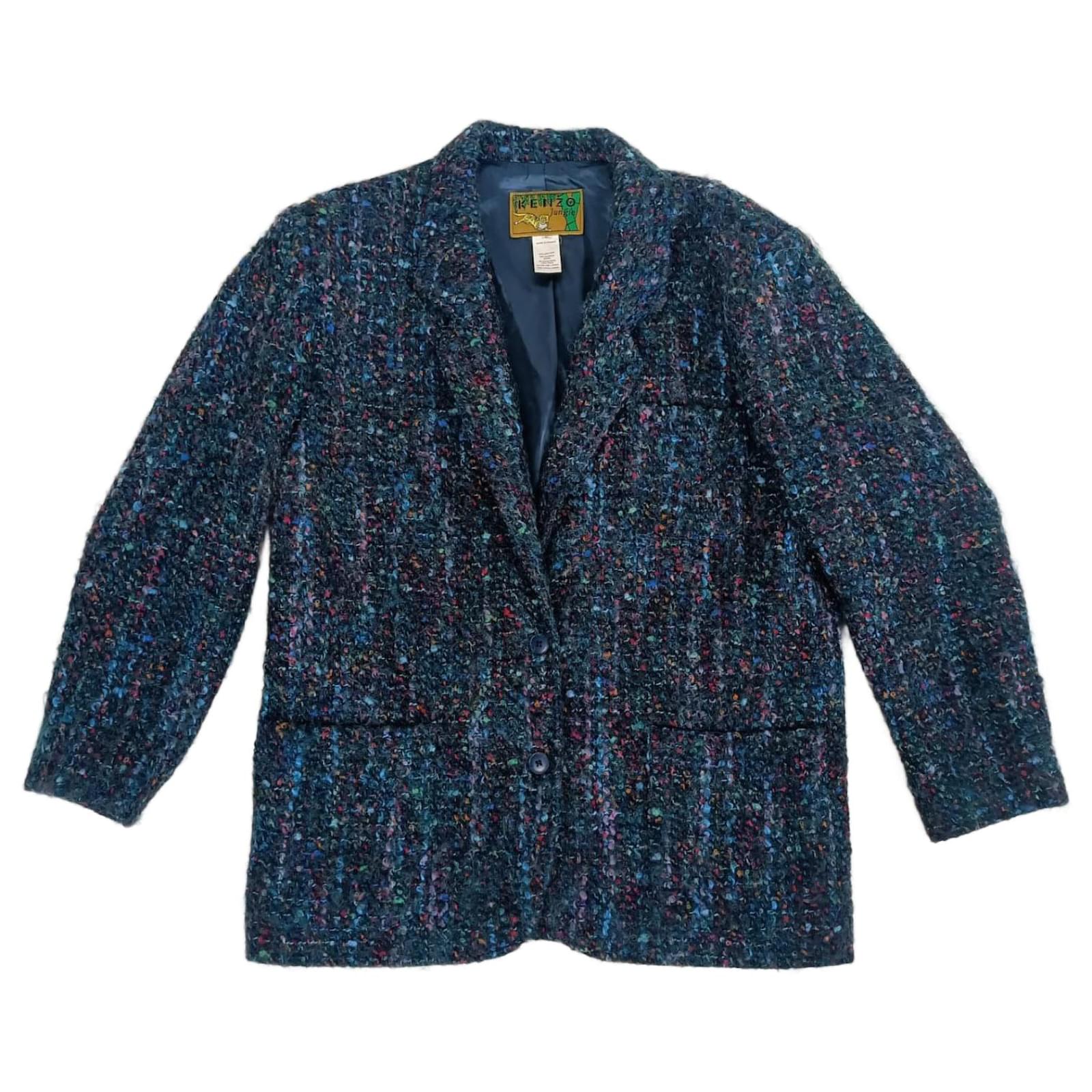 Kenzo vintage jacket from the '80s in wool Multiple colors Green