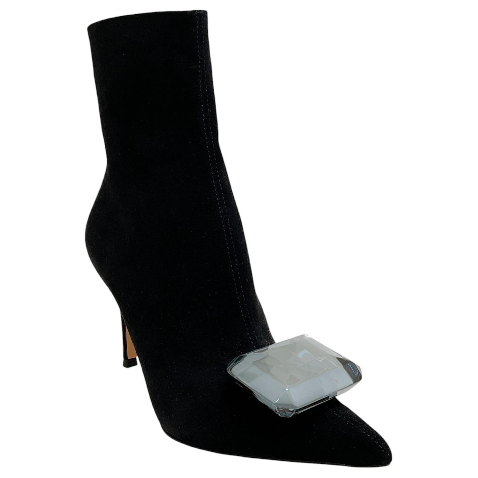 Gianvito Rossi Black Suede Jaipur Booties Joli Closet