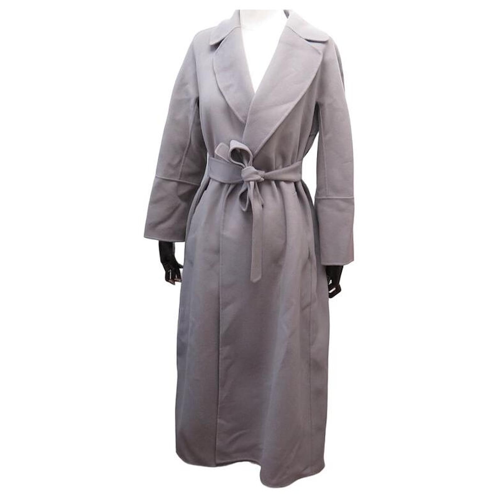 NEW COAT S' MAX MARA LONG 0120-030-535 XS 34 36-38 WOOL Grey ref
