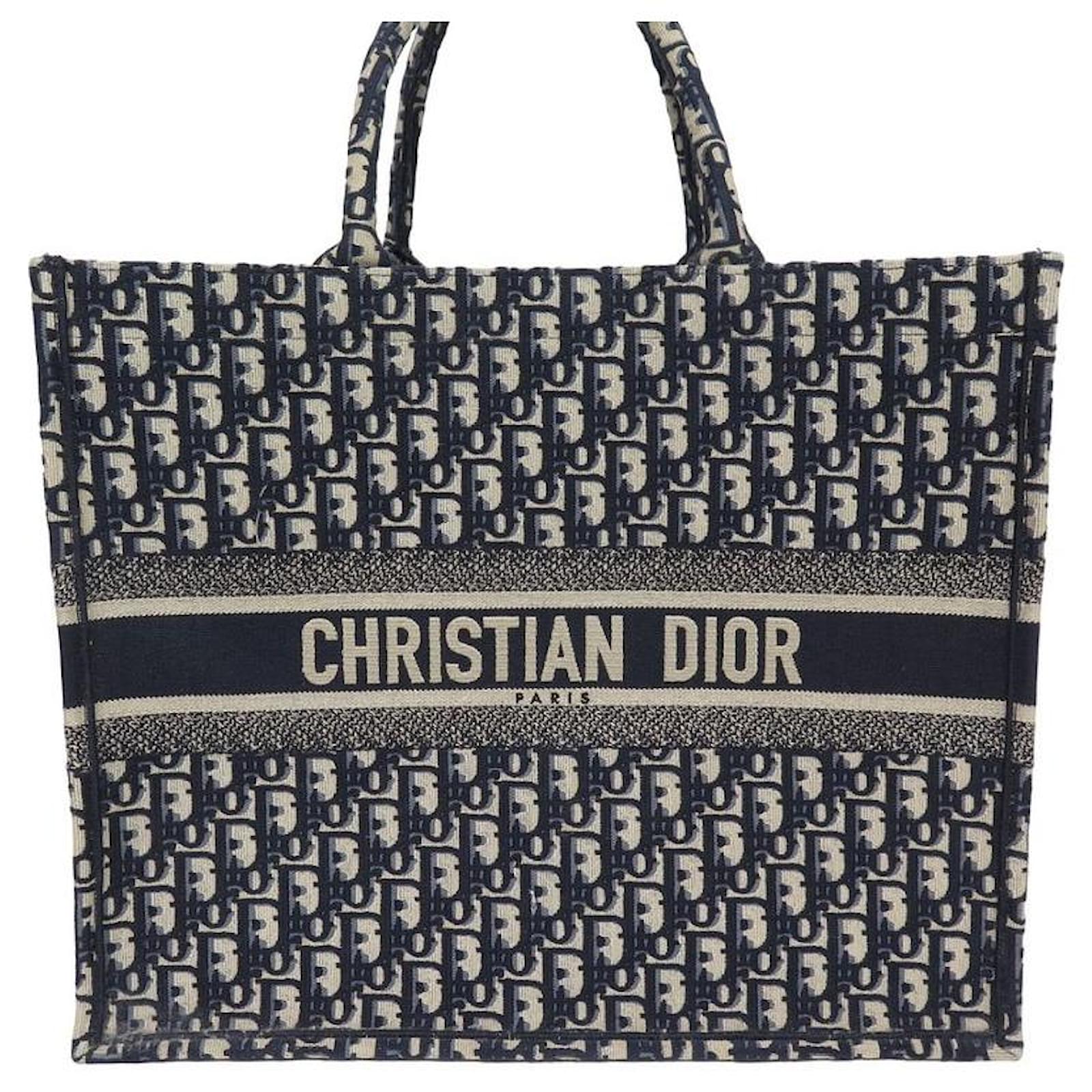 Dior oblique＆calfskin Dior Book Tote バッグ スモール Mini Dior Book Tote Blue Denim Dior Oblique Jacquard (21.5 x