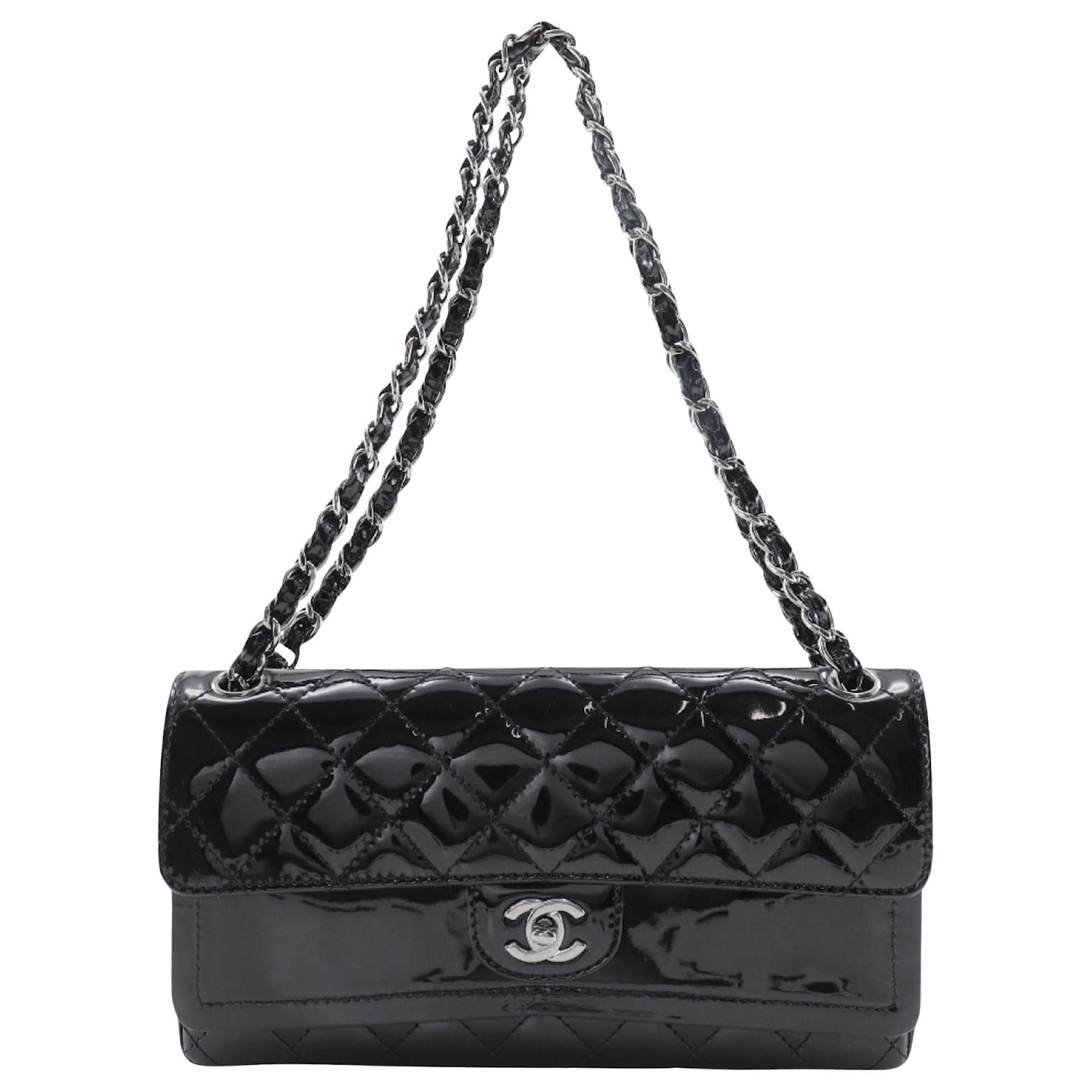 CHANEL Matelasse on sale Schwarze Handtasche aus gestepptem Lackleder