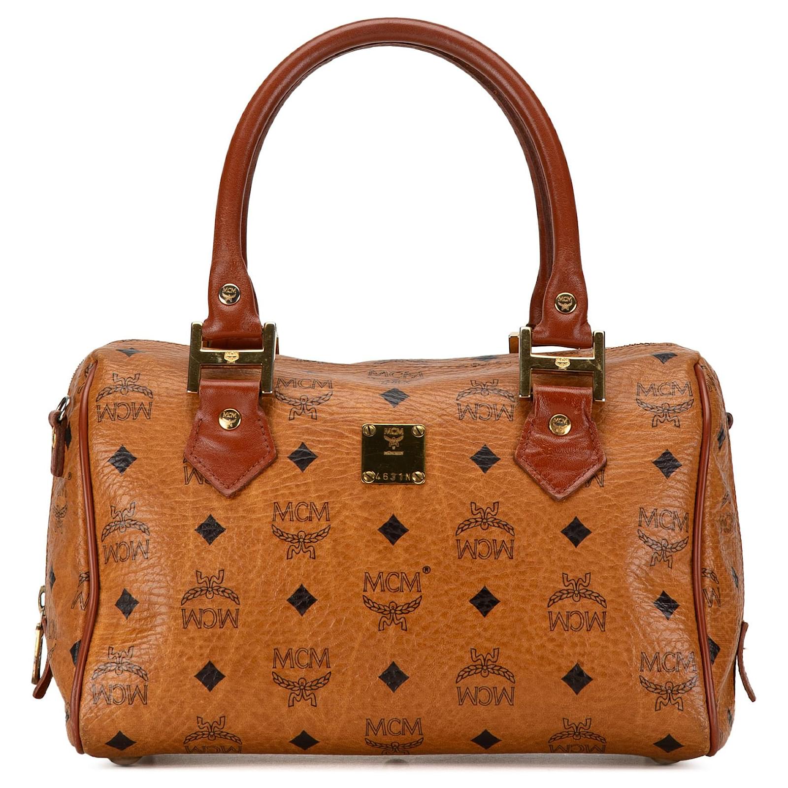 Borsa Boston MCM Visetos marrone