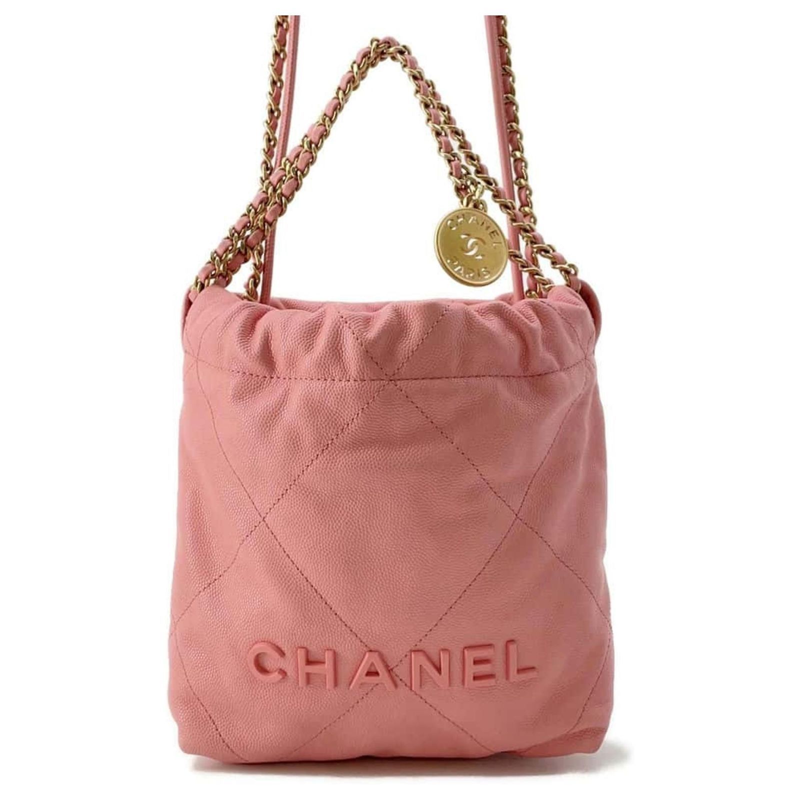 Chanel Handbag CHANEL22 Coco Mark Pink Leather ref.JC1573618 (Sold