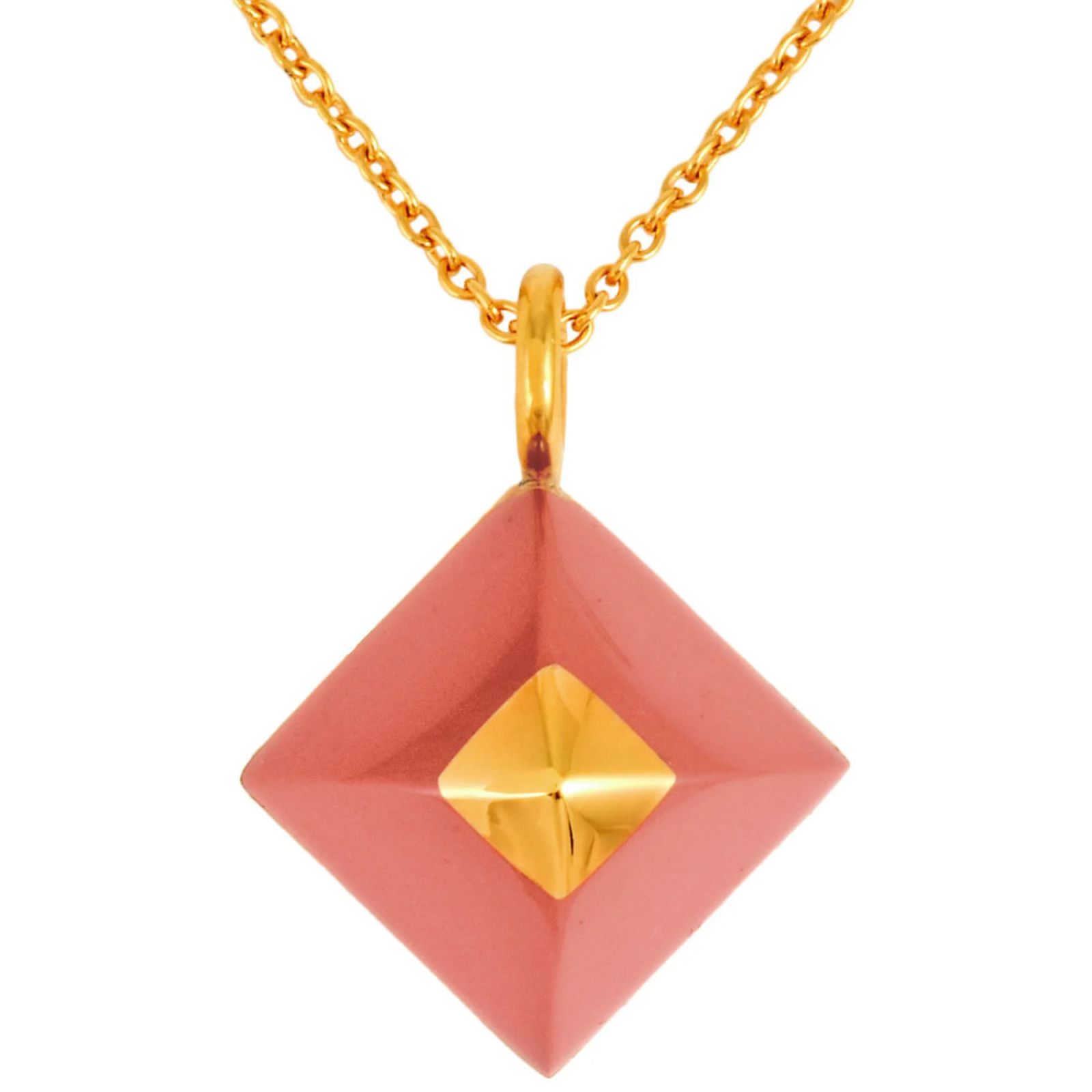 Hermès Hermes Medor Cupidon Necklace Pink Golden Gold-plated 
