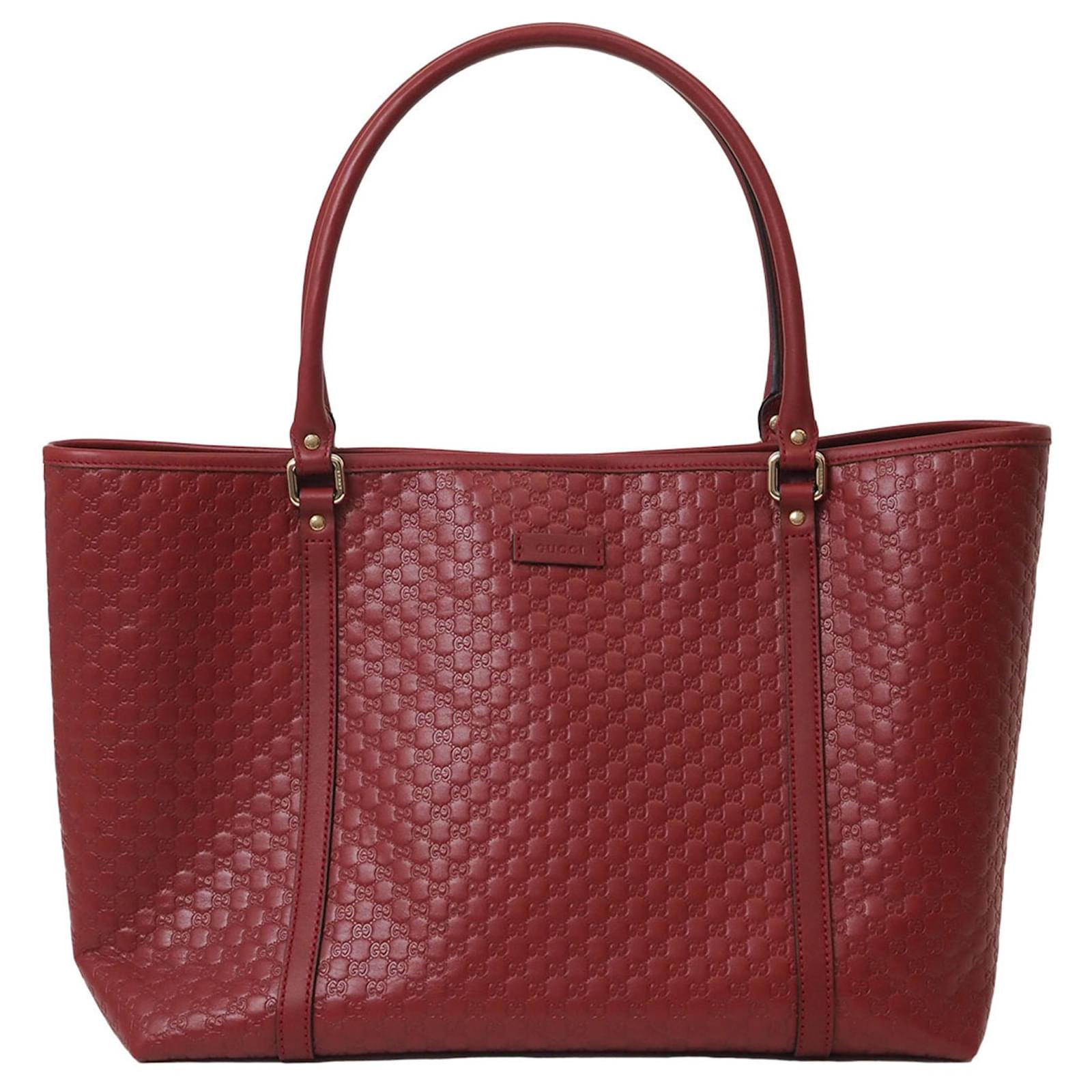 Gucci Guccissima Micro GG Tote Bag Red Leather ref.1574176 - Joli Closet