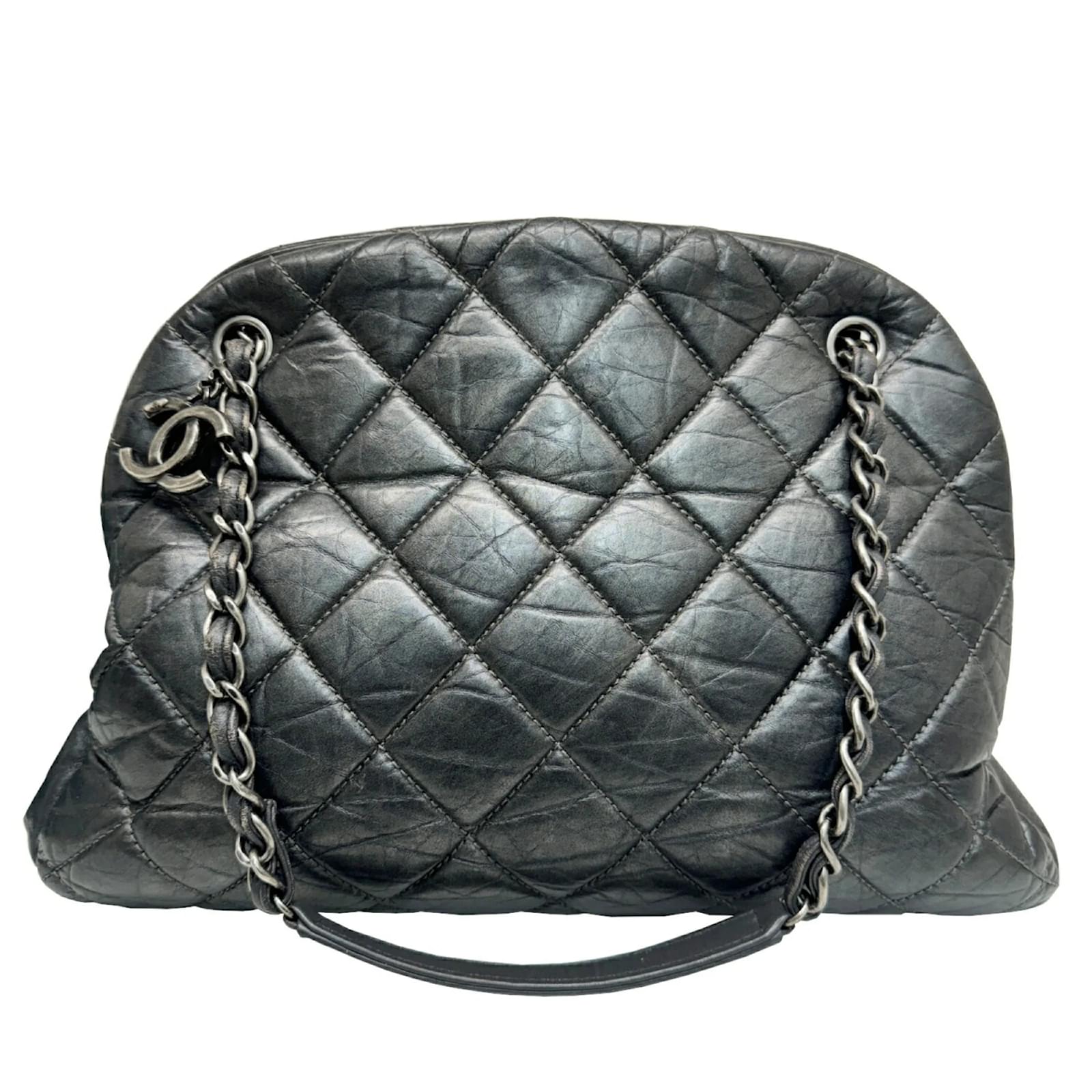 Chanel Coco Mark Mademoiselle Chain Tote Bag Dark grey Leather ref.1574230  - Joli Closet