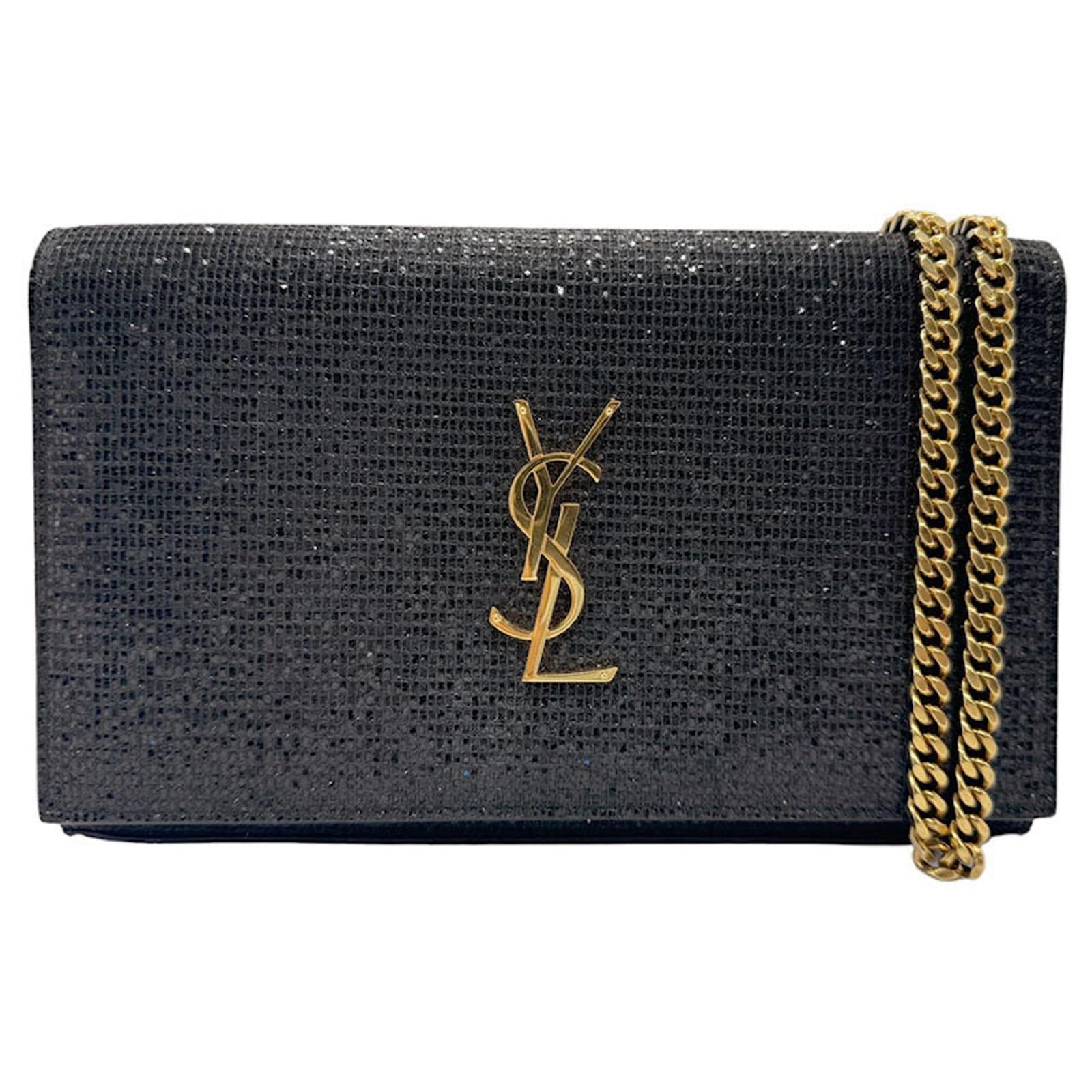 Damen Handtasche Yves Saint Laurent Glitzer Tasche Green Yves