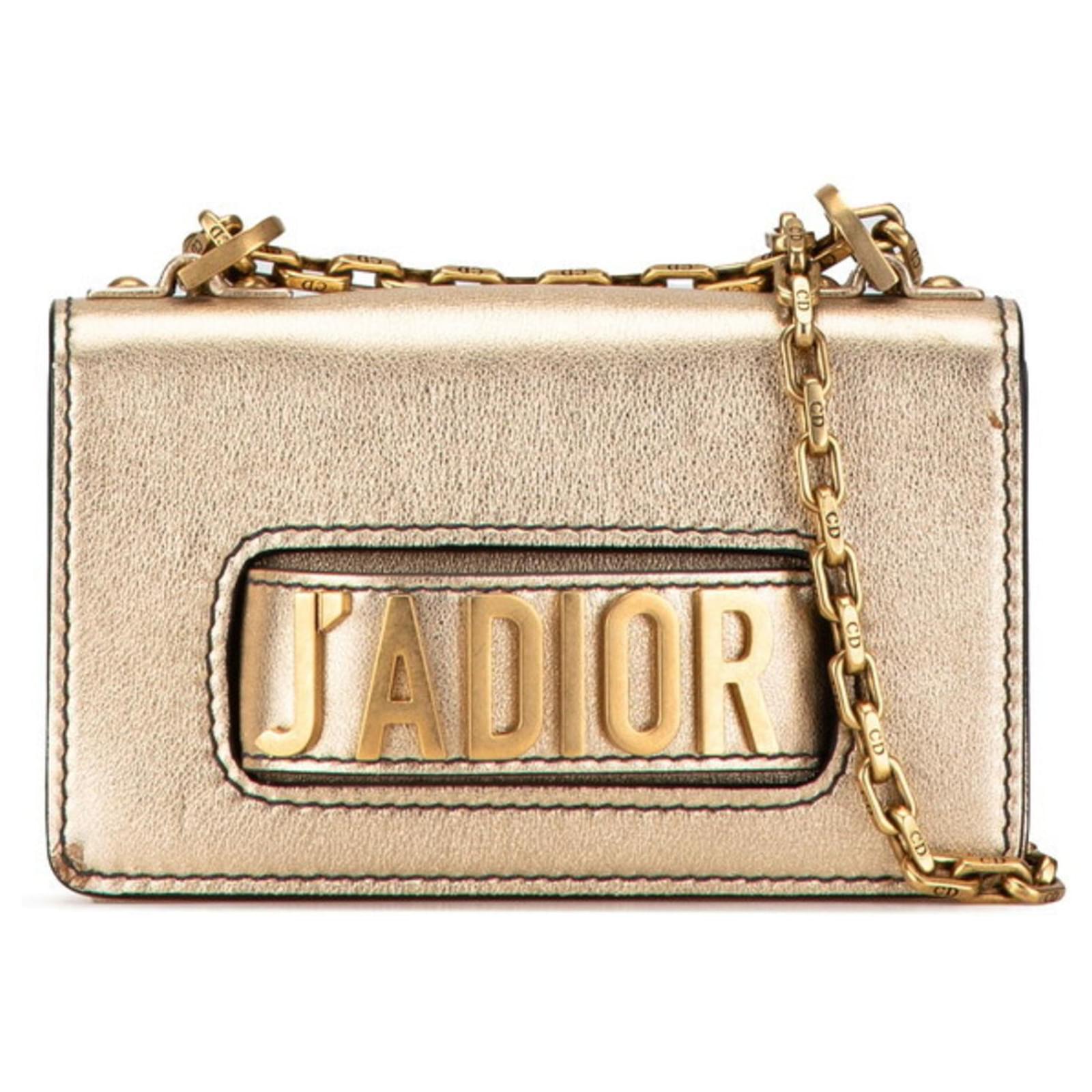 Christian Dior Dior J'ADIOR Chain Shoulder Bag Beige Golden