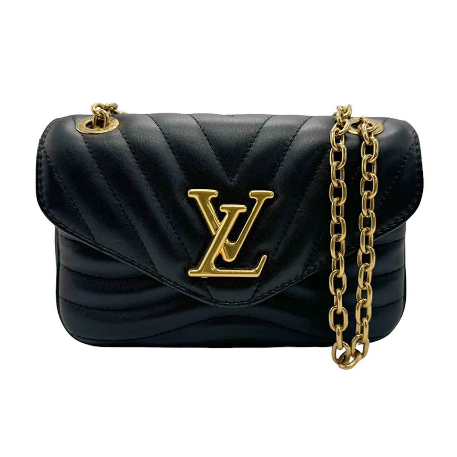 Louis Vuitton New Wave Chain PM Shoulder Bag Black Leather ref