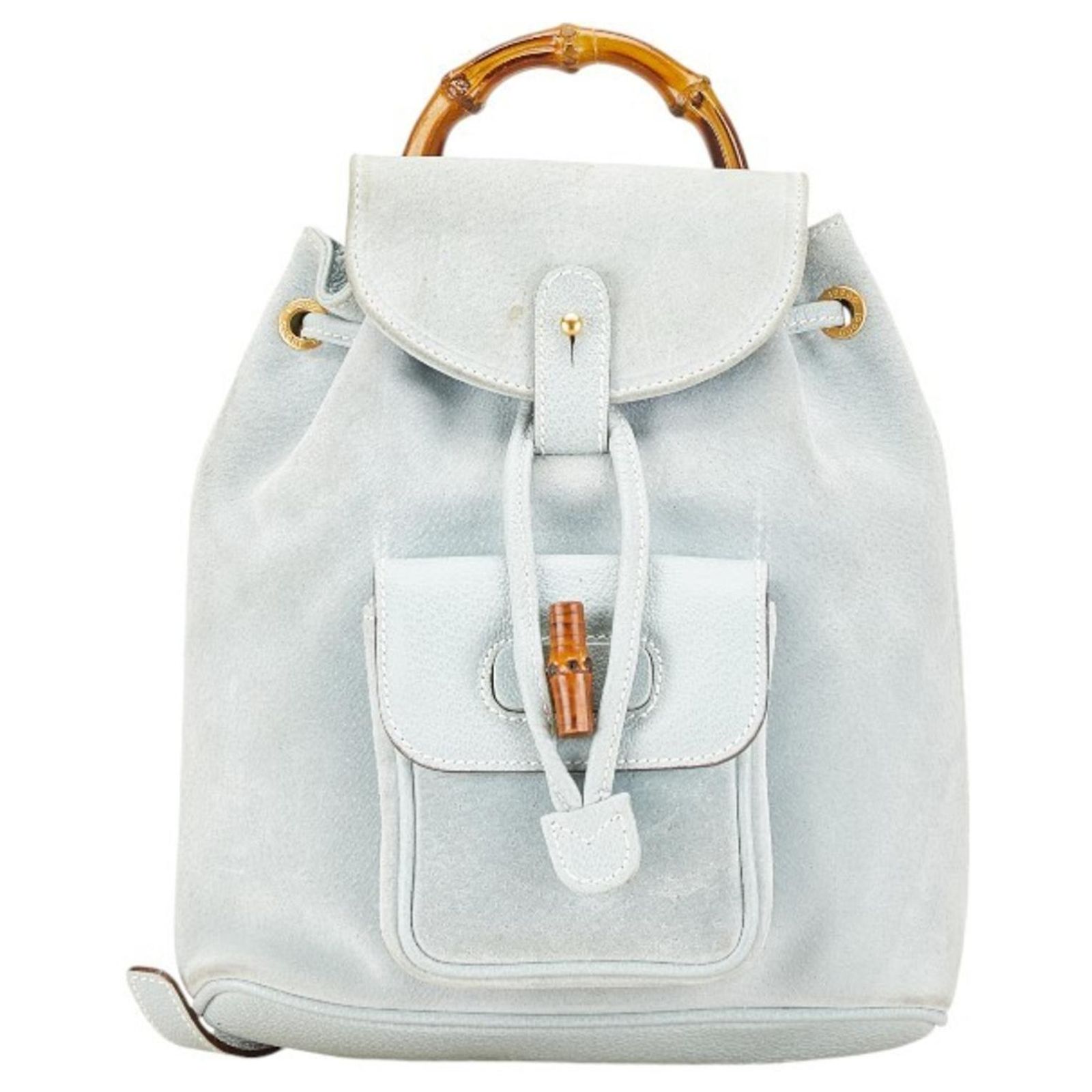 Gucci Vintage 003 Backpack Vintage 90s Gucci Nylon Bamboo Handle Leather Backpack  main image 3
