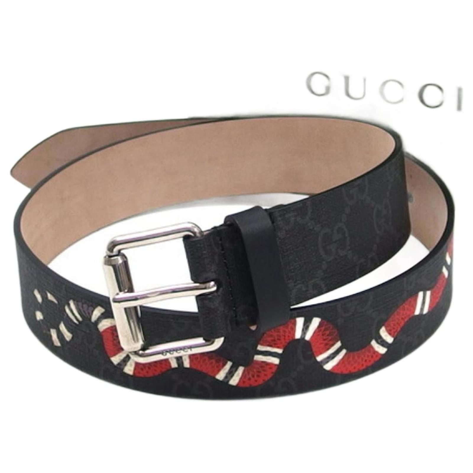 Gucci GG Supreme Kingsnake Print Belt Brown Black White Red ref.1577717 Joli Closet