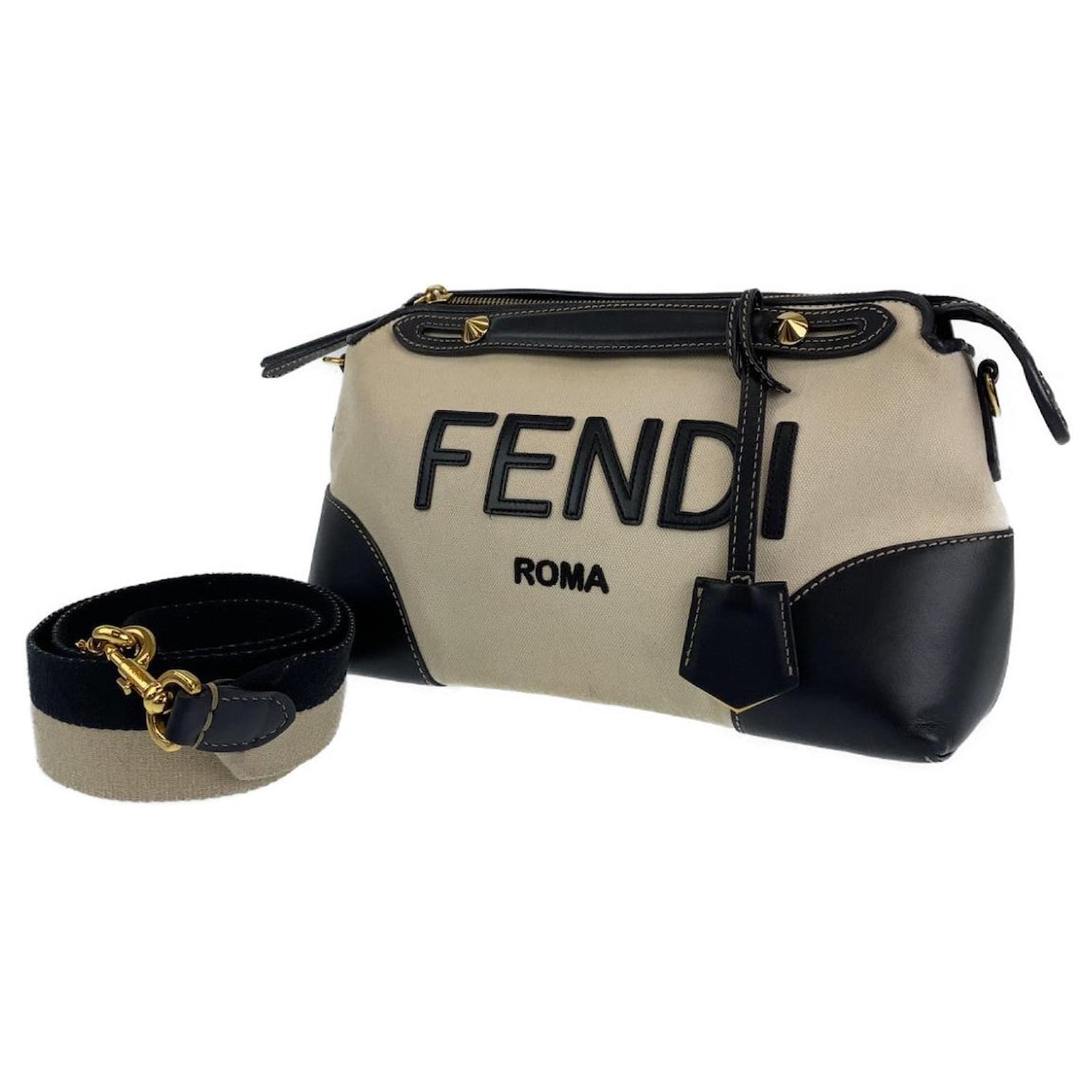 Fendi By The Way Canvas Shoulder Bag 8BL146 ACNW White Cloth ref.1579377 -  Joli Closet