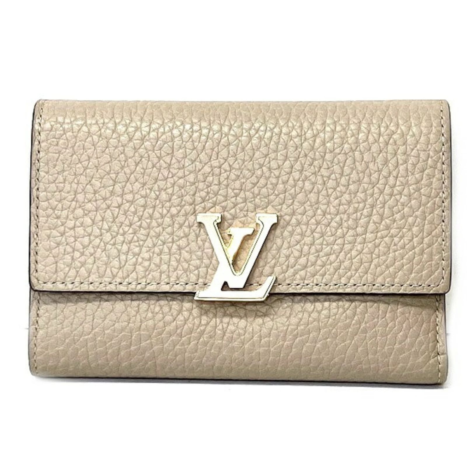 Louis Vuitton Portefeuille Capucines Compact Tri-fold Wallet Beige ...