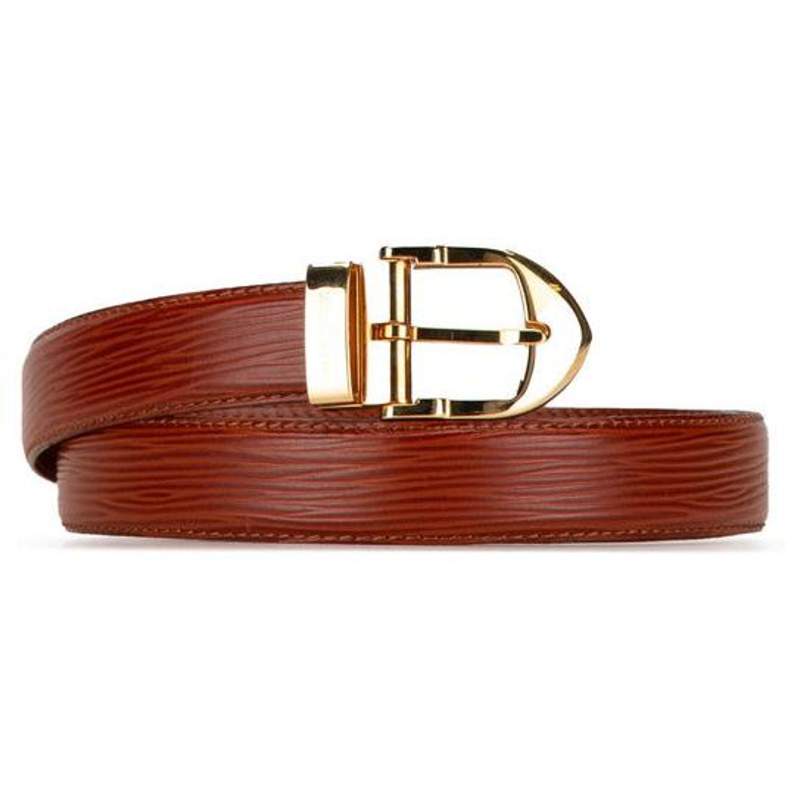 Louis Vuitton Sangle Classique Epi Leather Belt Brown ref 