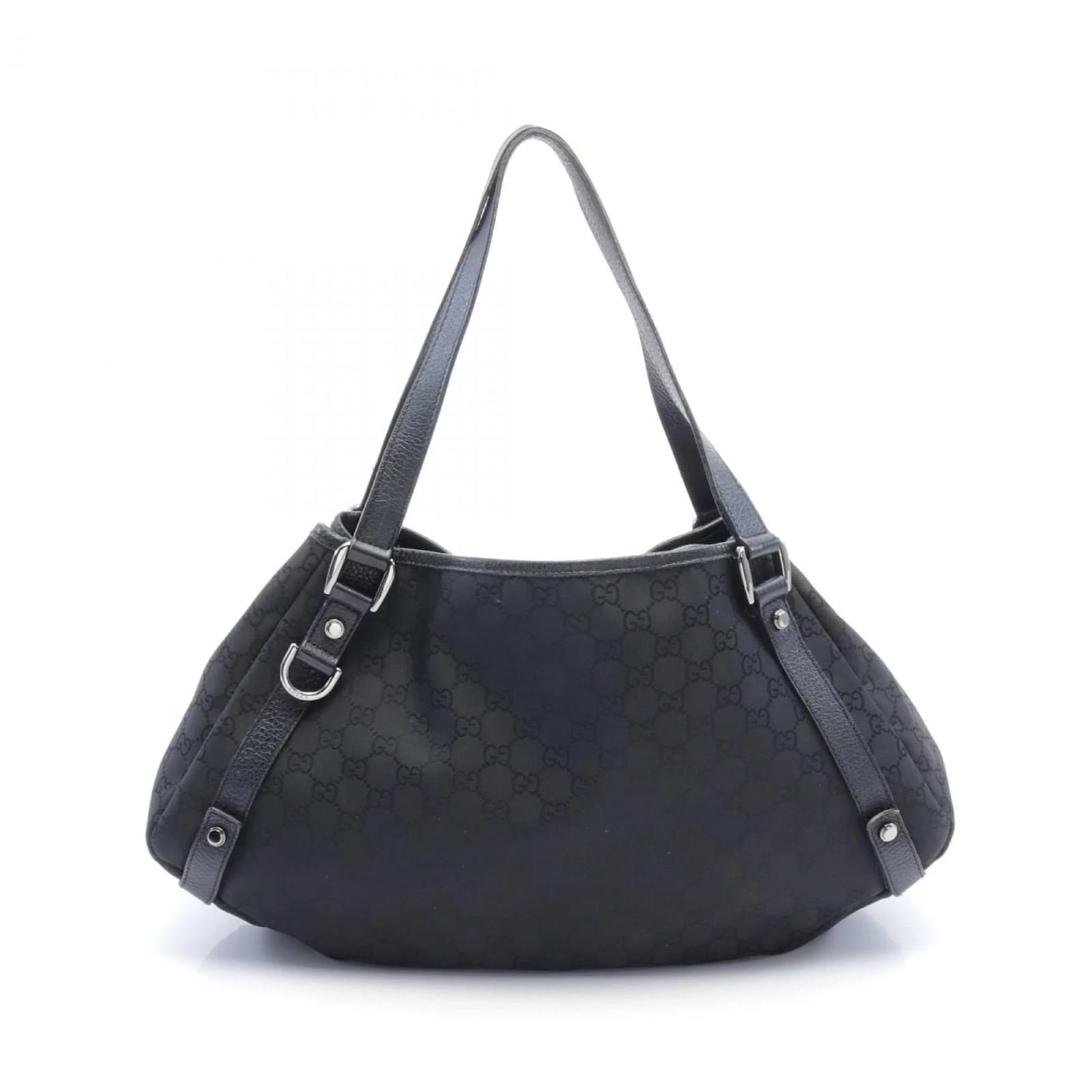 Gucci Black Monogram & Red Leather Abby Shoulder Bag