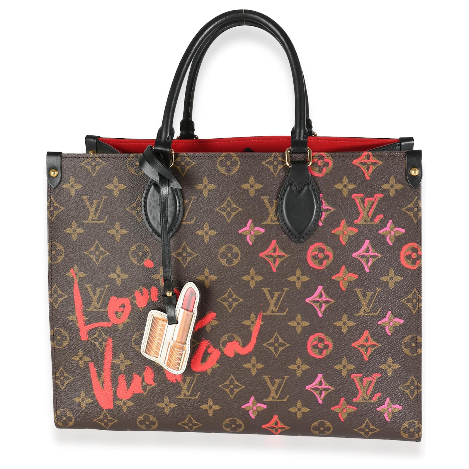 Onthego Mm Louis Vuitton Interno Rosso Louis Vuitton Monogram