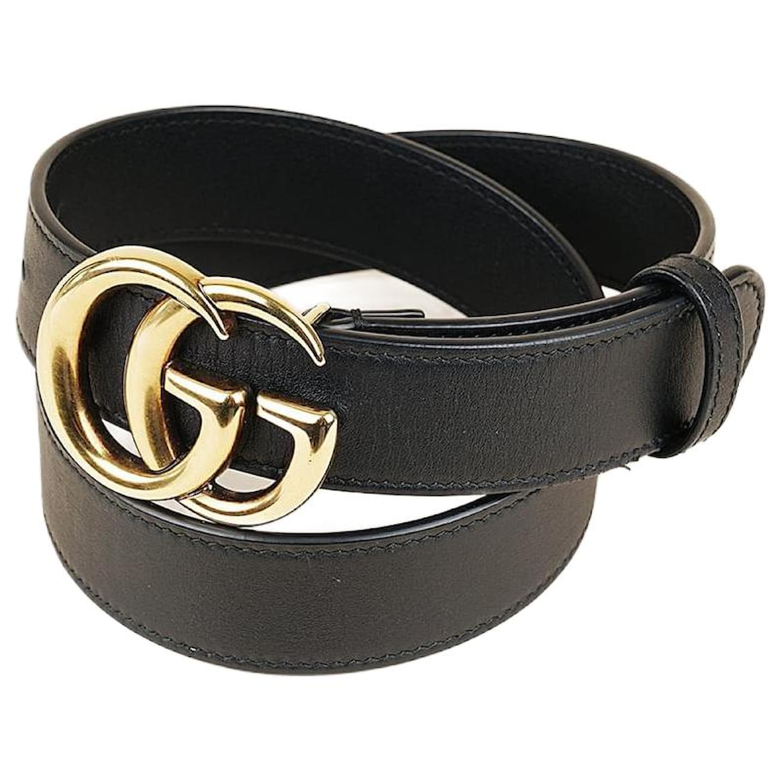 Gucci Cintura GG 80 Nero Pelle ref.1582780 Joli Closet