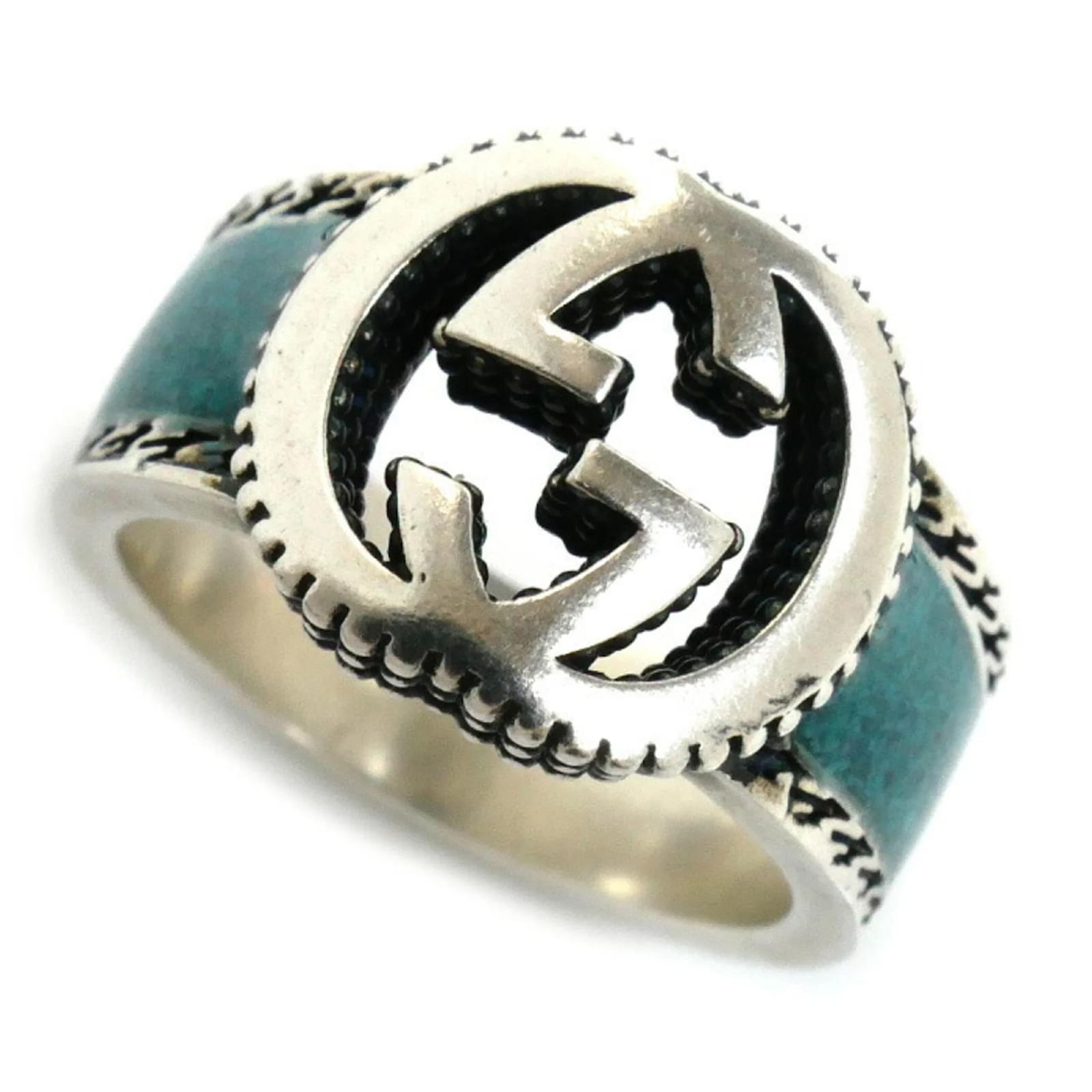 Interlocking g ring in silver hotsell