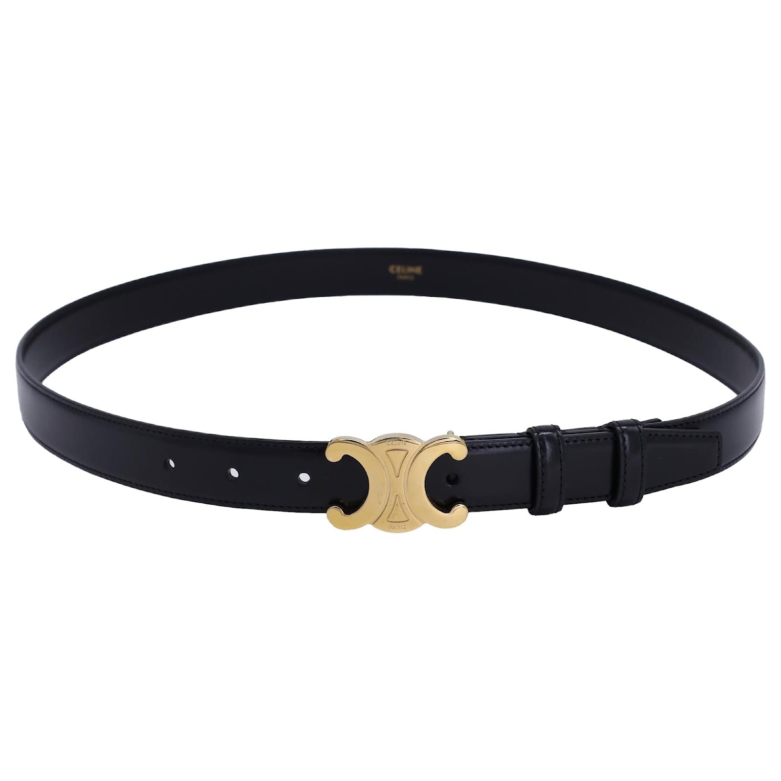 Celine Ceinture Triomphe Medium Celine en cuir Taurillon noir ref.1585678 Joli Closet