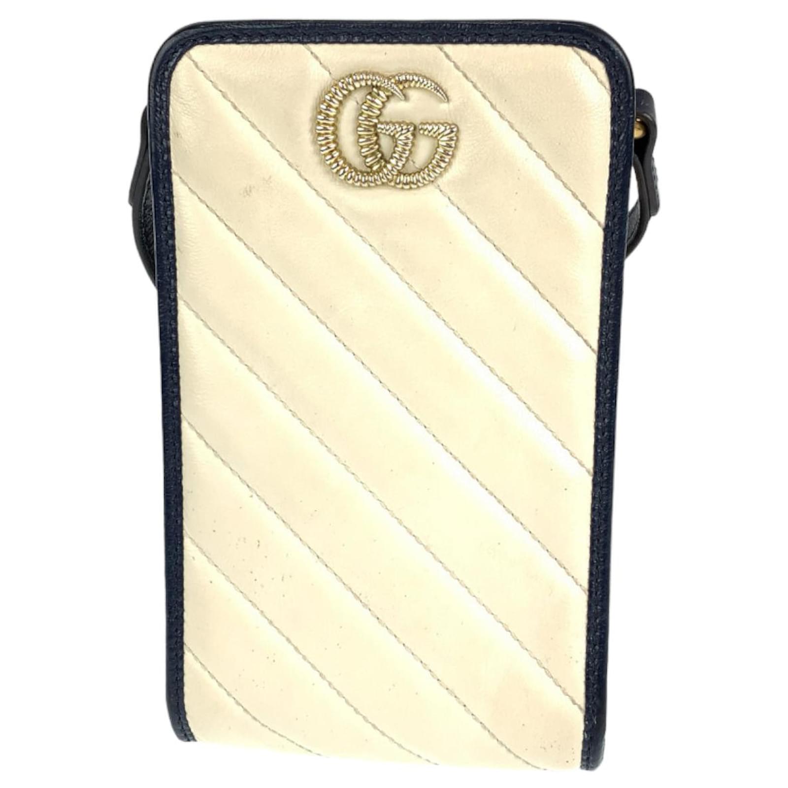 Gucci Leather GG Marmont Shoulder Bag Phone Case Blue