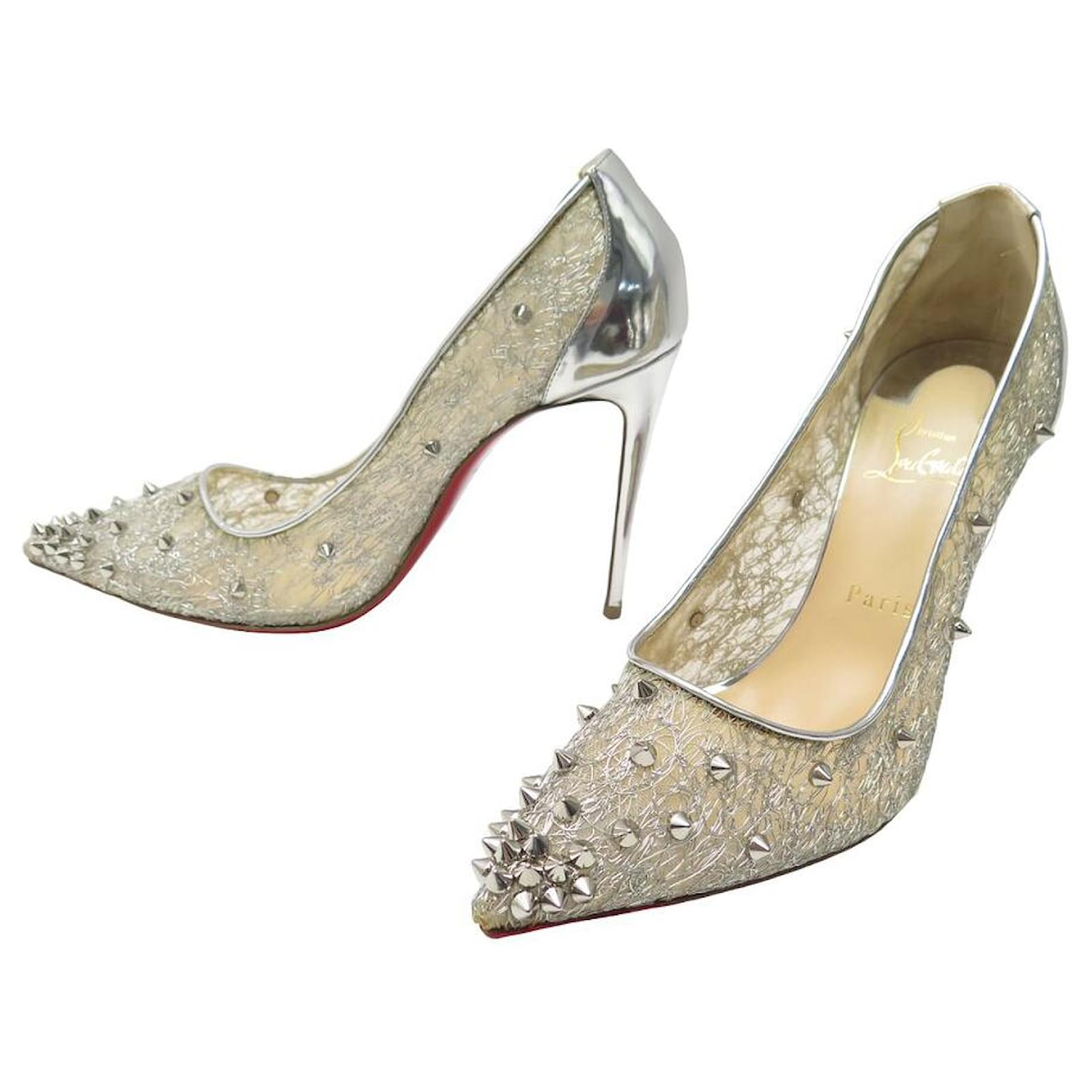 CHRISTIAN LOUBOUTIN FOLLIES SPIKE PUMPS SIZE 39.5 Cloth ref