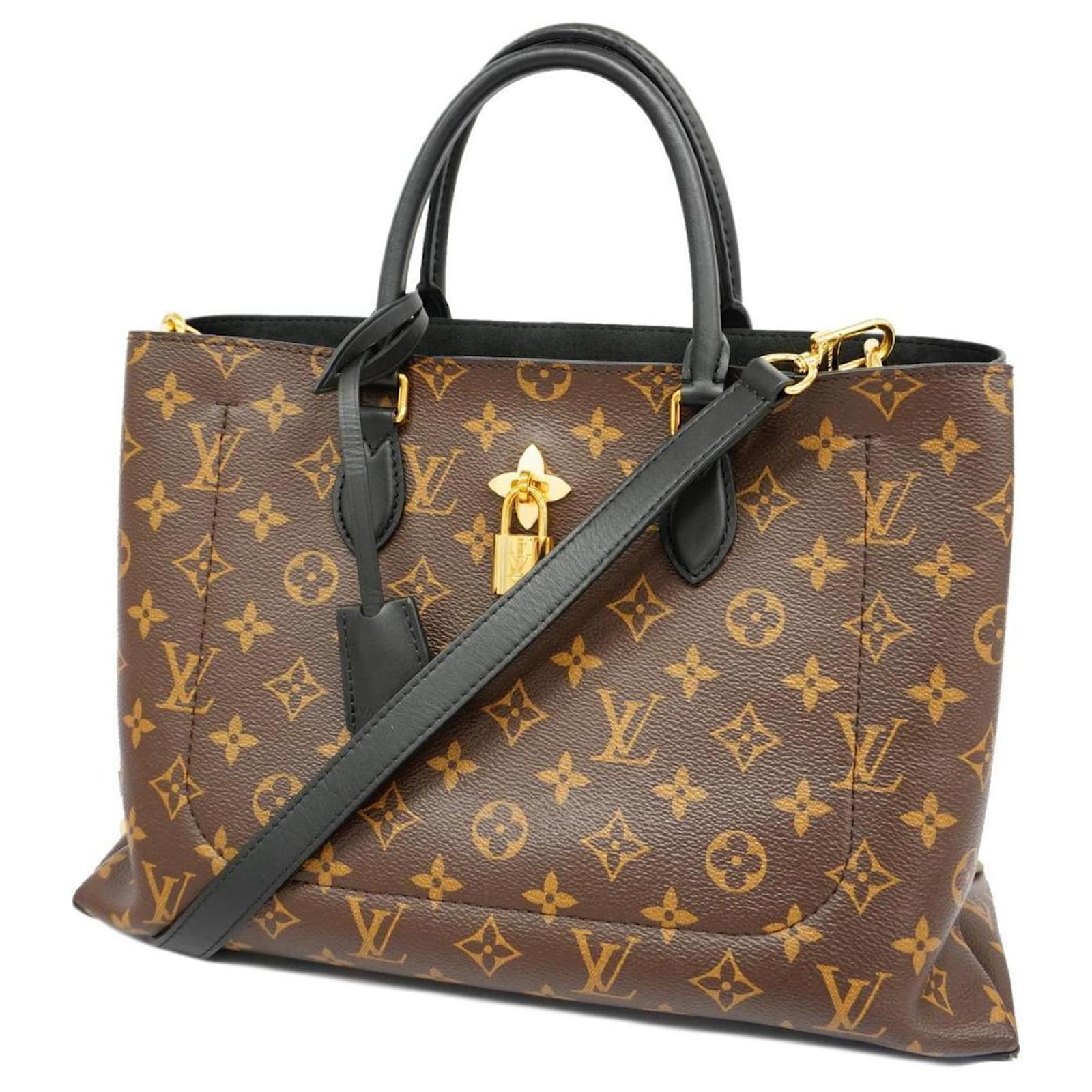 Louis Vuitton Monogram Flower Tote Handbag Brown Black ref.1590590 Joli Closet