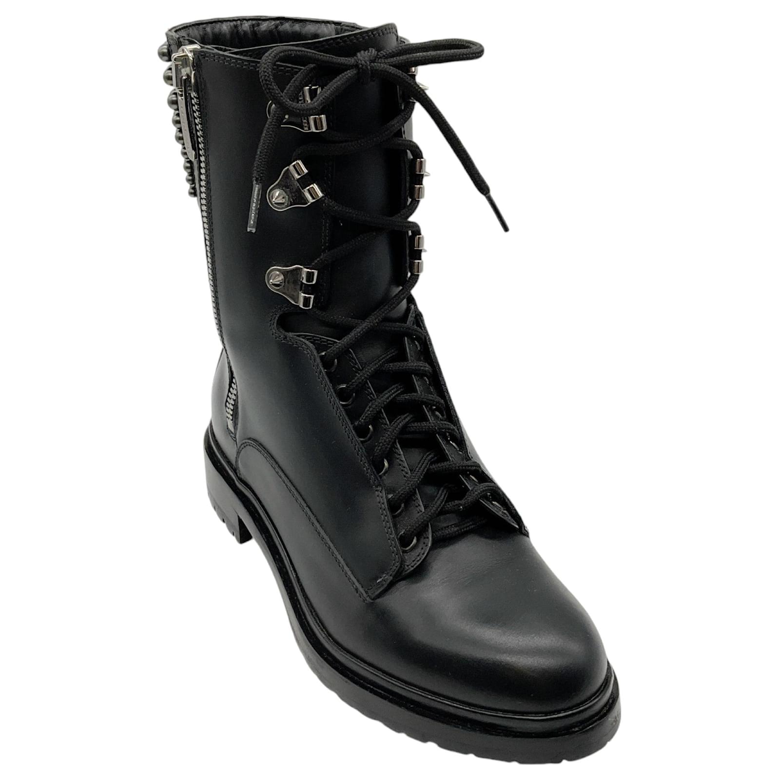 Biker Stiefel Stiefeletten Mit Nieten An Der Sohle Schwarze Leder