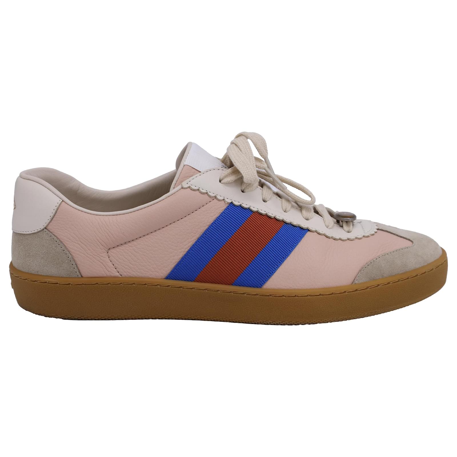 Gucci G74 Web Low Trainers Shoes in Pink Leather ref.1591803 Joli Closet