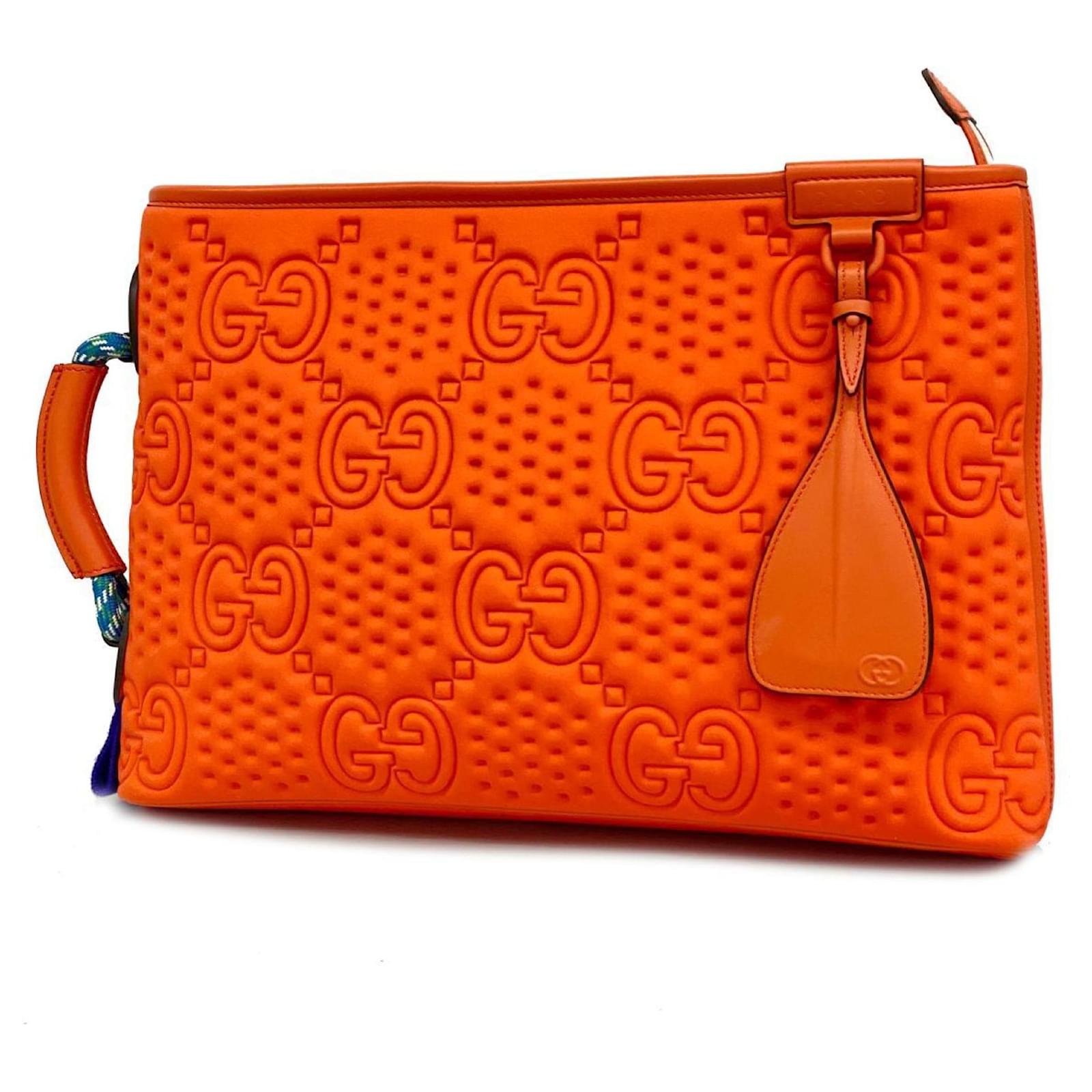Gucci Clutch Bag GG Scuba 780273 Orange Nylon ref.1593022