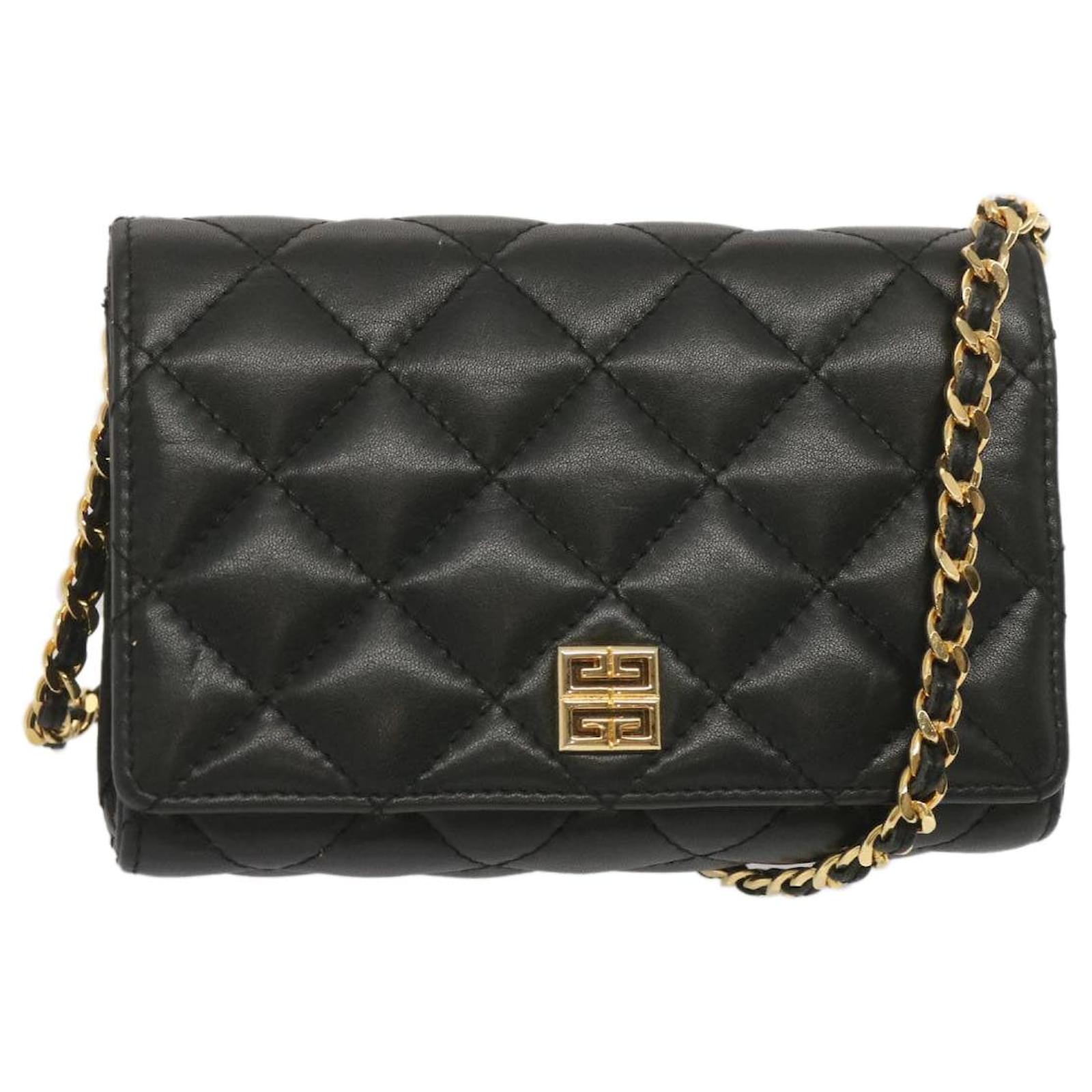 Givenchy Quilted Chain Shoulder Bag Leather Black ref.1593358 Joli Closet