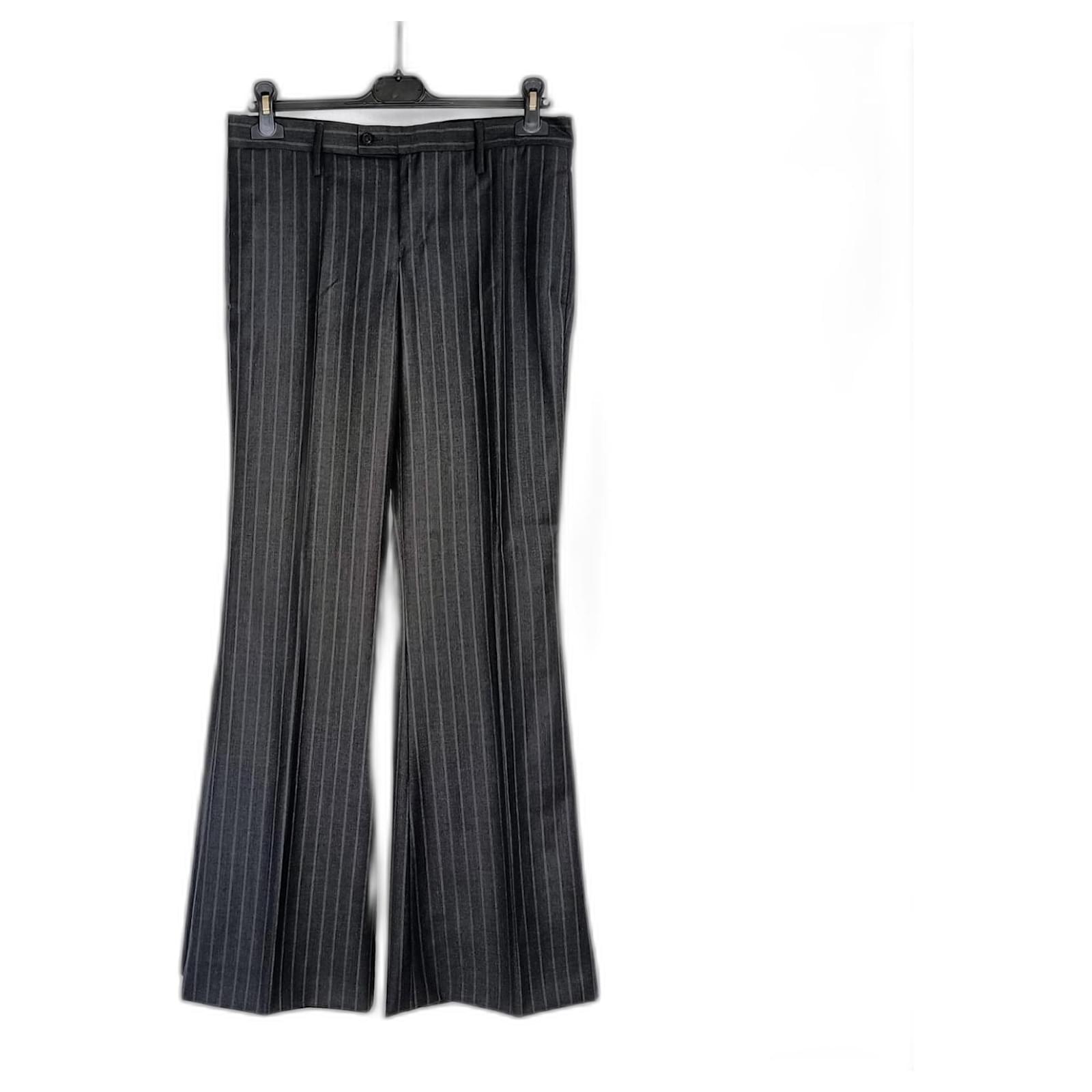 Pin striped women pants Gucci vintage 90s Grey Wool ref