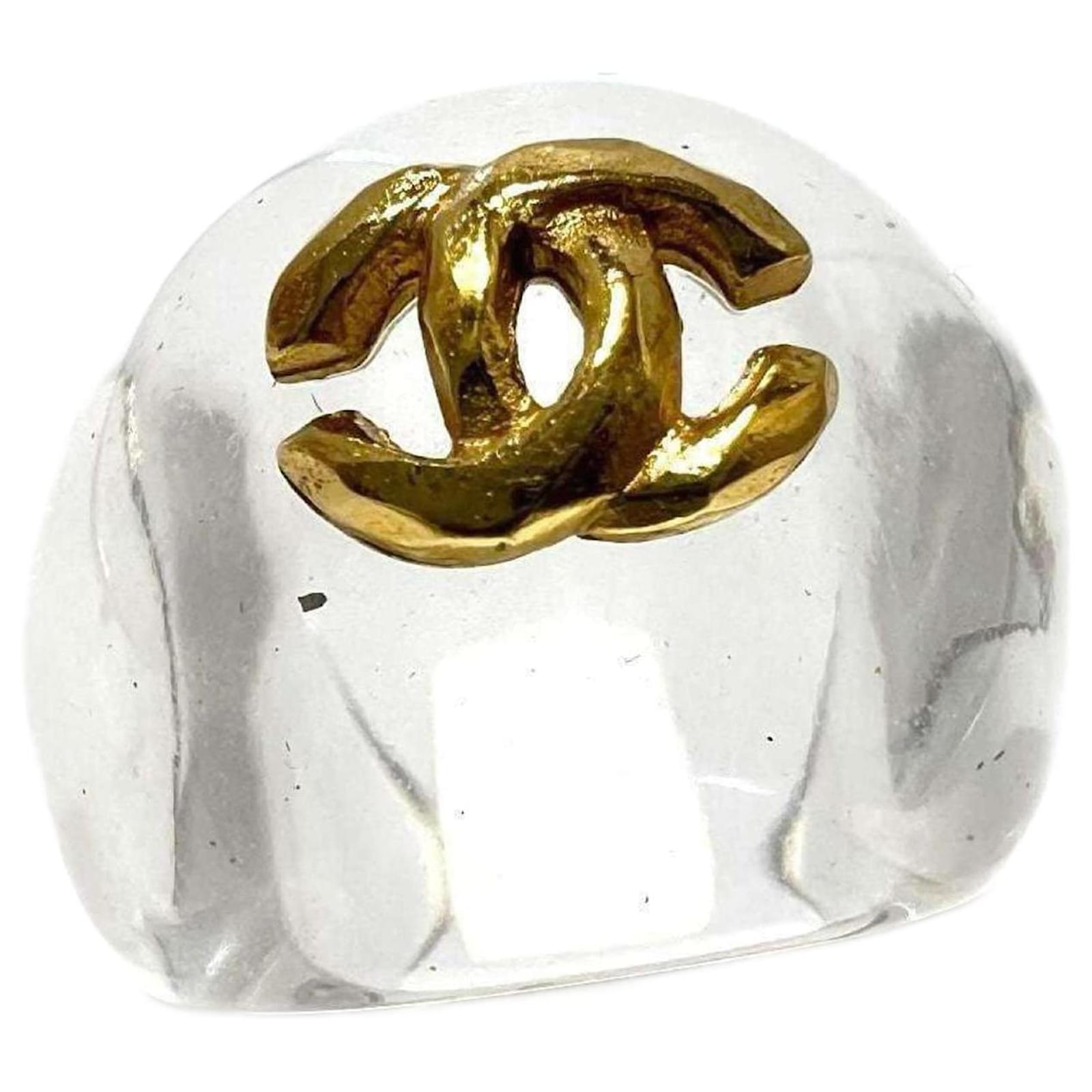 CHANEL Women's Coco Mark Ring Metal Plastic ref.1593966