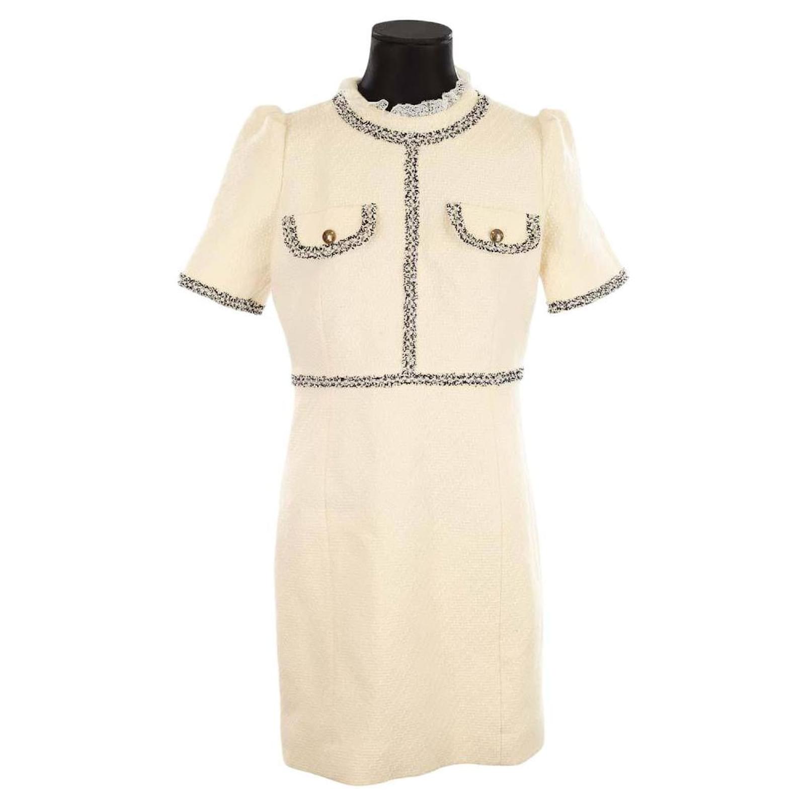 Dress Abito Bianco In Lana Vestito Corto Abito In Lana Bianco