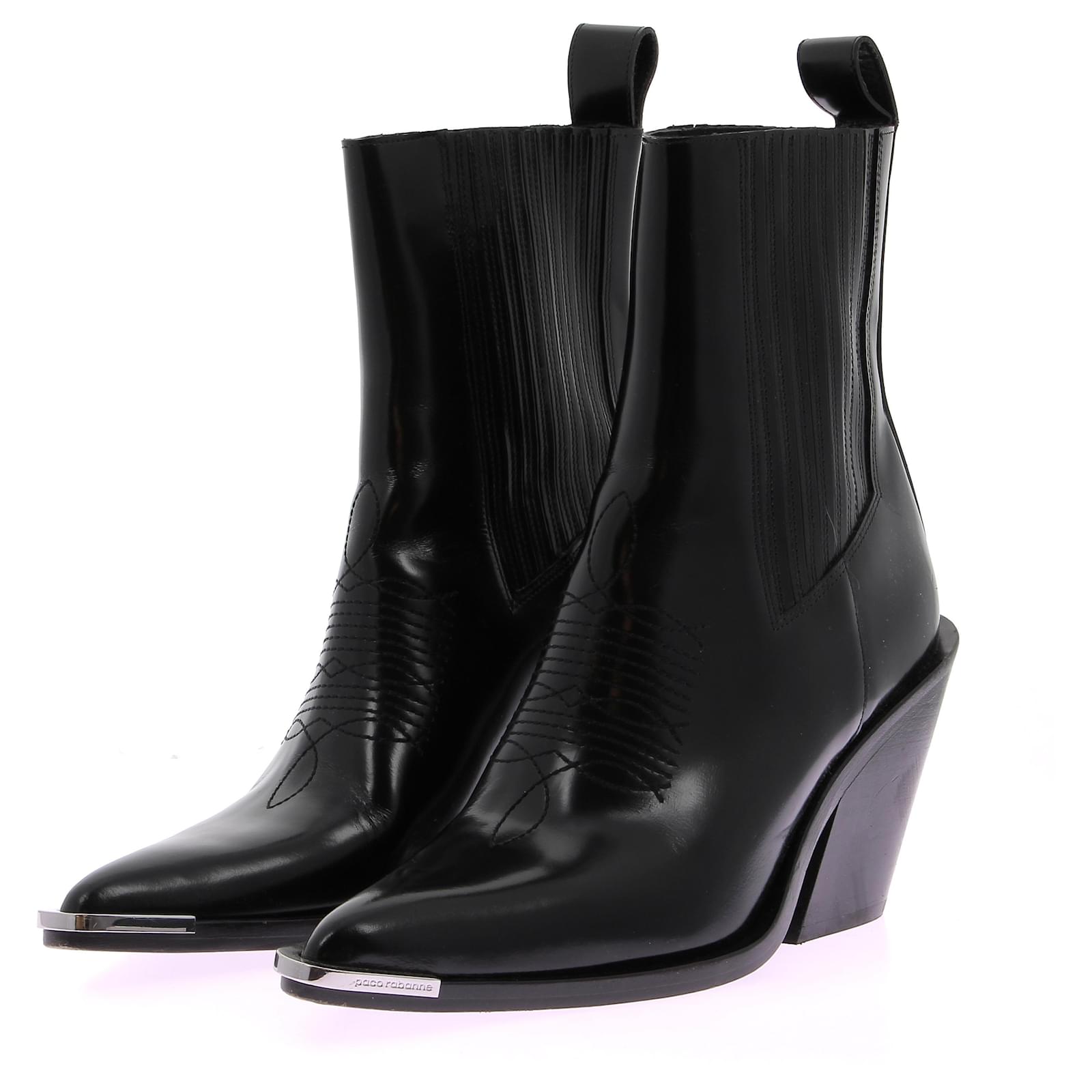 PACO RABANNE Boots 39 Leather Black Joli Closet