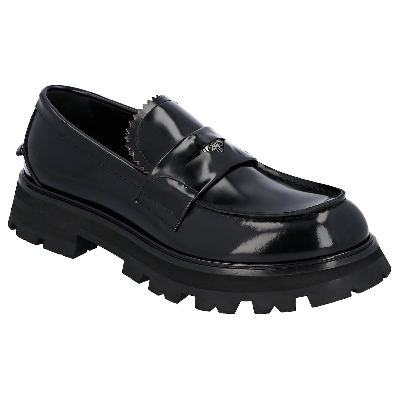 Alexander McQueen Wander Loafers Black Leather Pony-style calfskin