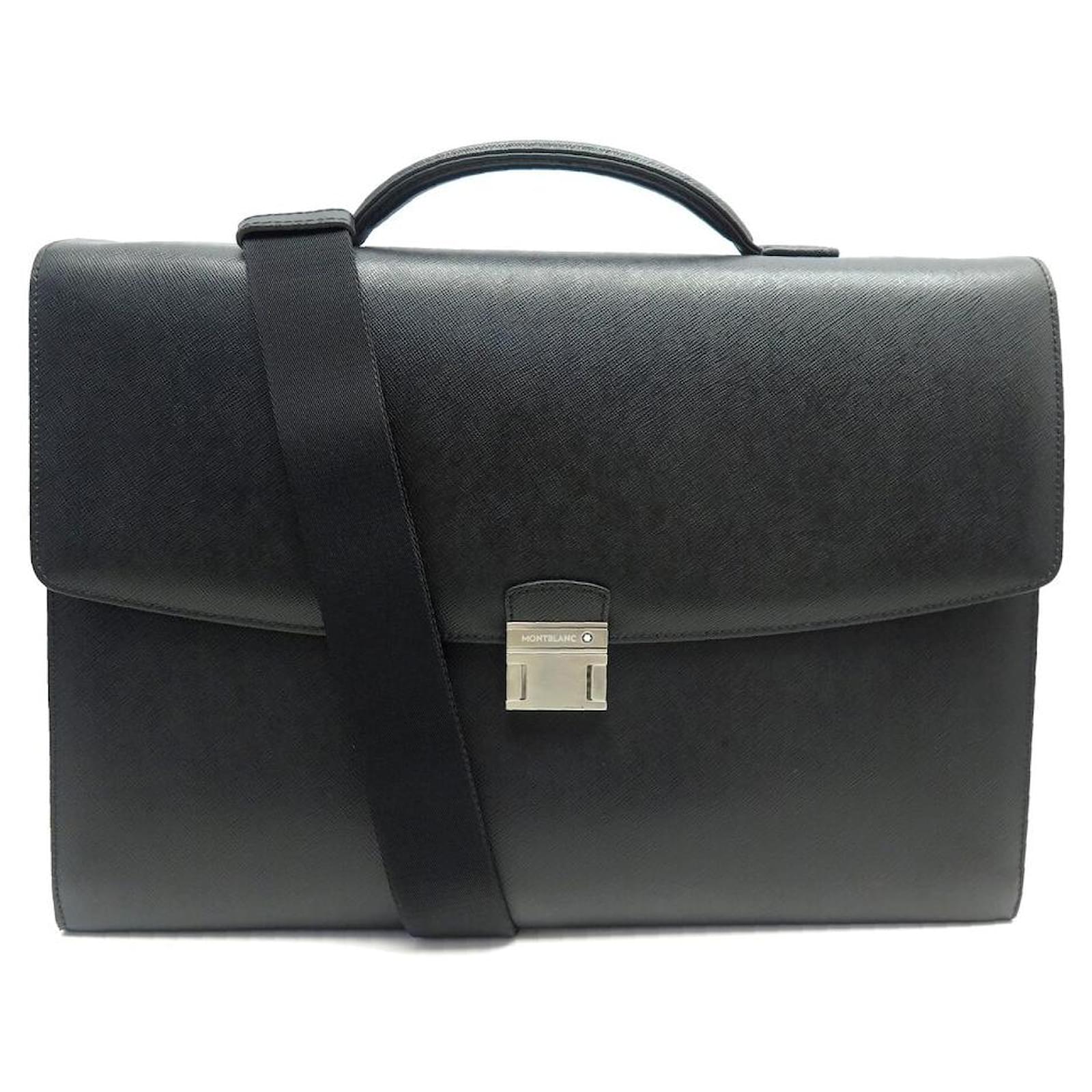 NEUF SACOCHE MONTBLANC URBAN 2 SOUFFLETS CARTABLE CUIR NOIR BRIEFCASE BAG ref.1595348 - Joli Closet