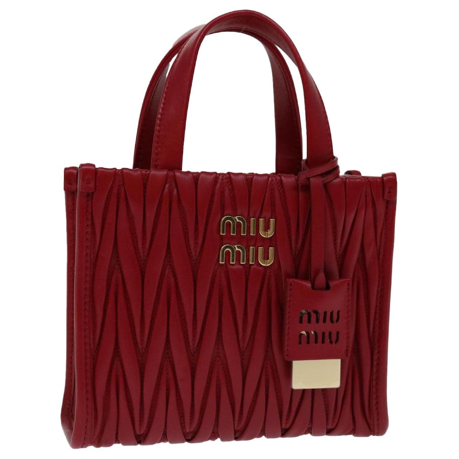 Miu Miu Materasse Hand Bag Leather 2Way Red ref.1595520 Miu Miu Materasse Hand Bag Leather 2Way Red ref.1595520