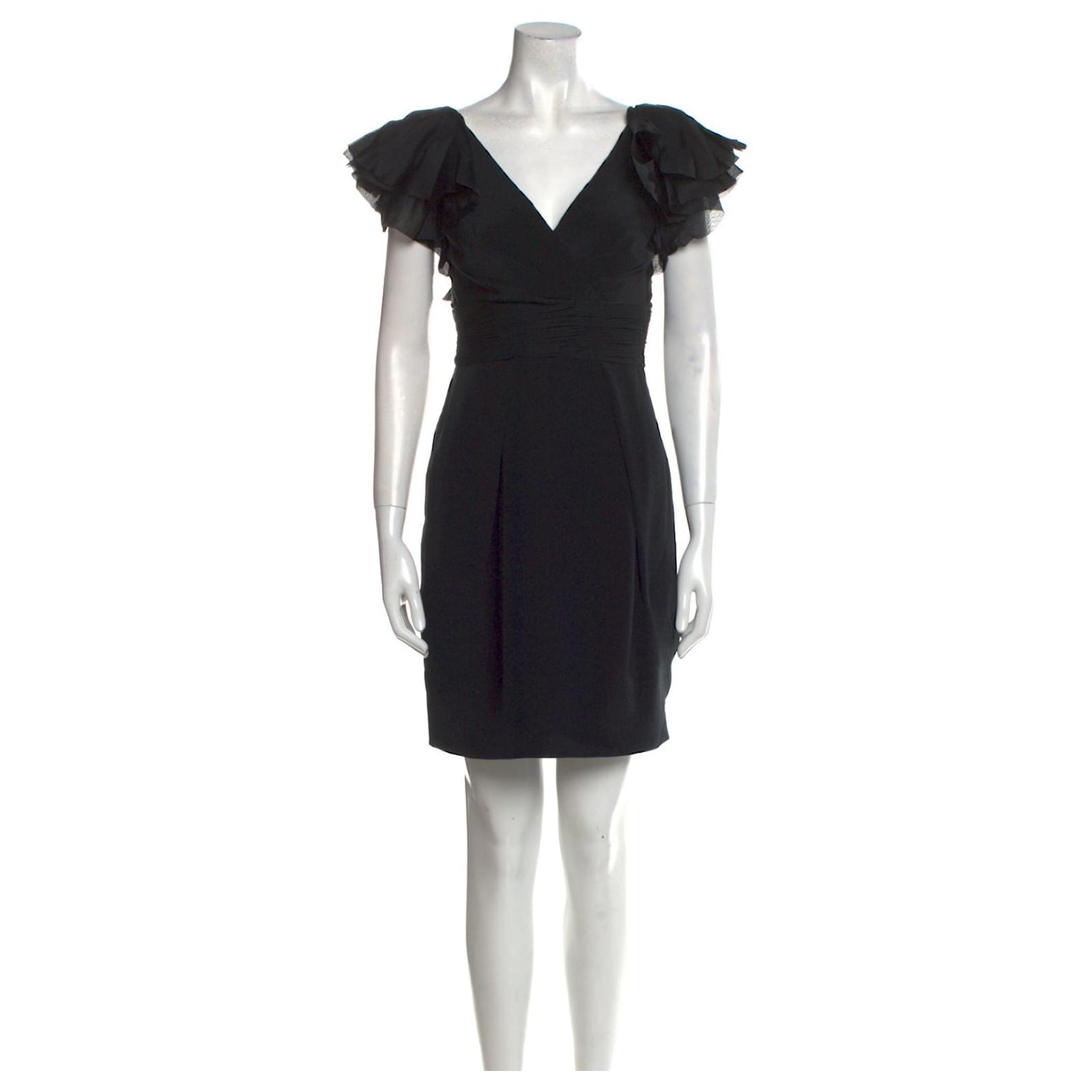 Marchesa Black silk crepe and organza mini dress ref.1597021 - Joli Closet