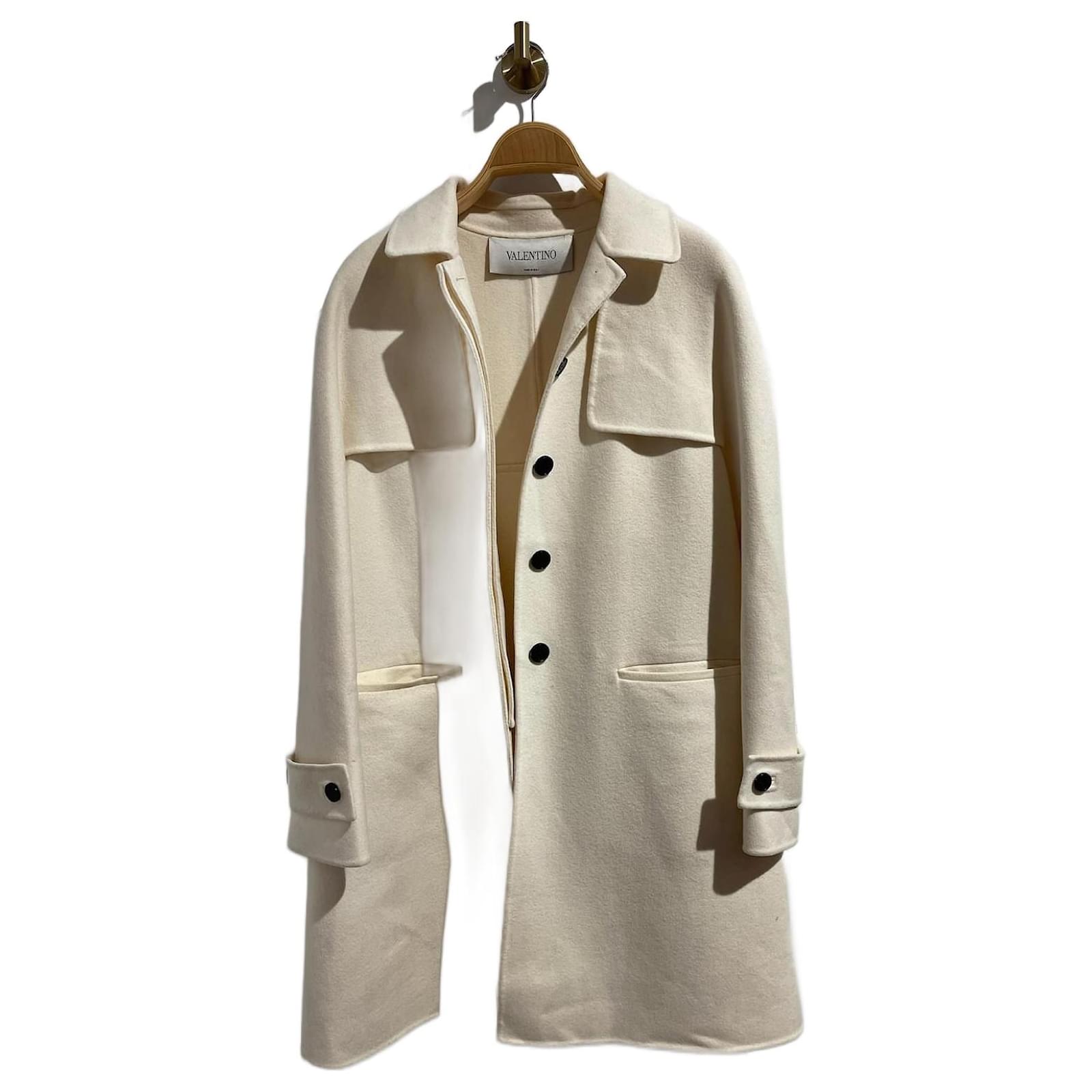 VALENTINO GARAVANI Coats 48 Wool White Joli Closet